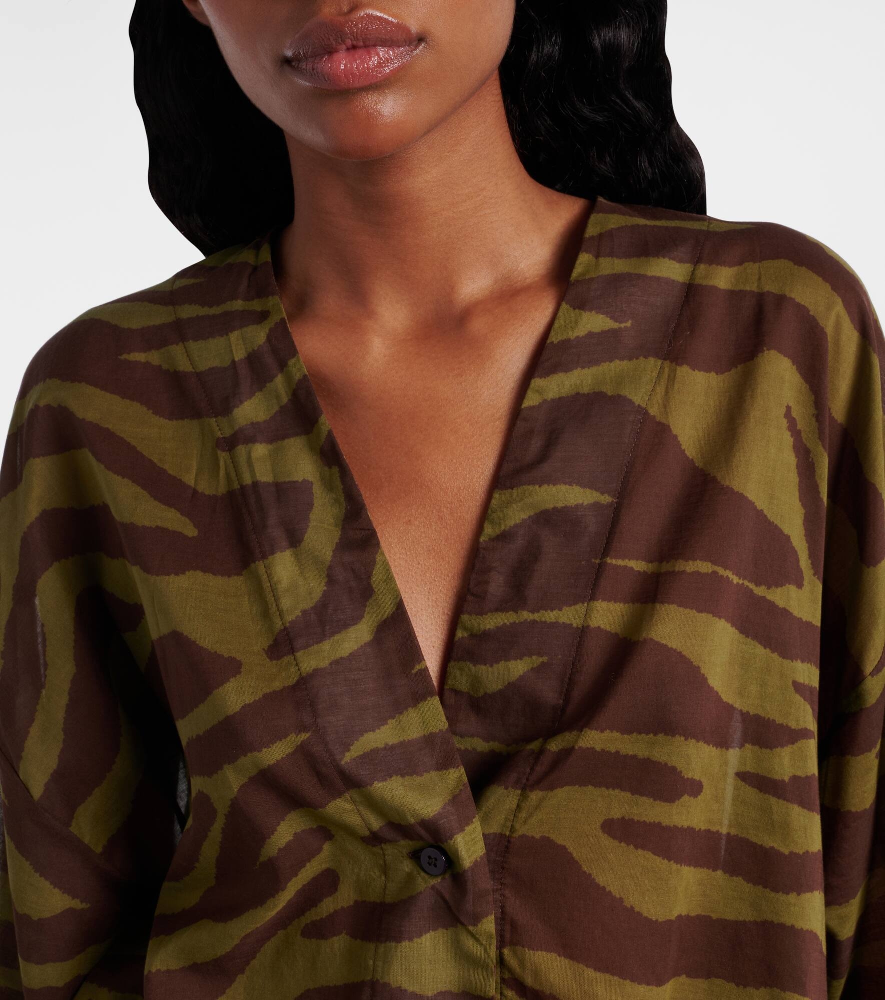 Zebra-print cotton muslin minidress - 4