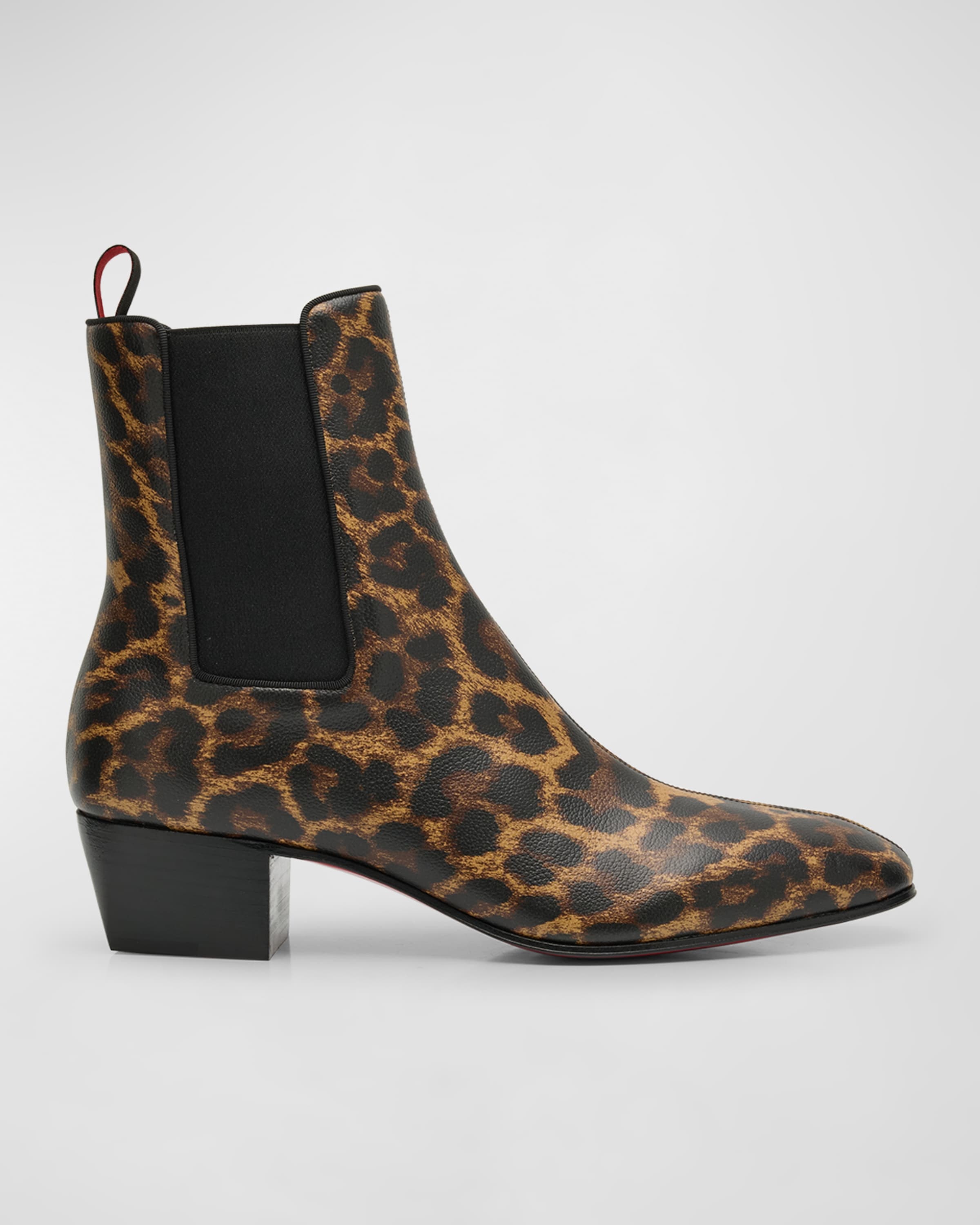 Men's Rosalio Leopard Red Sole Chelsea Boots - 1