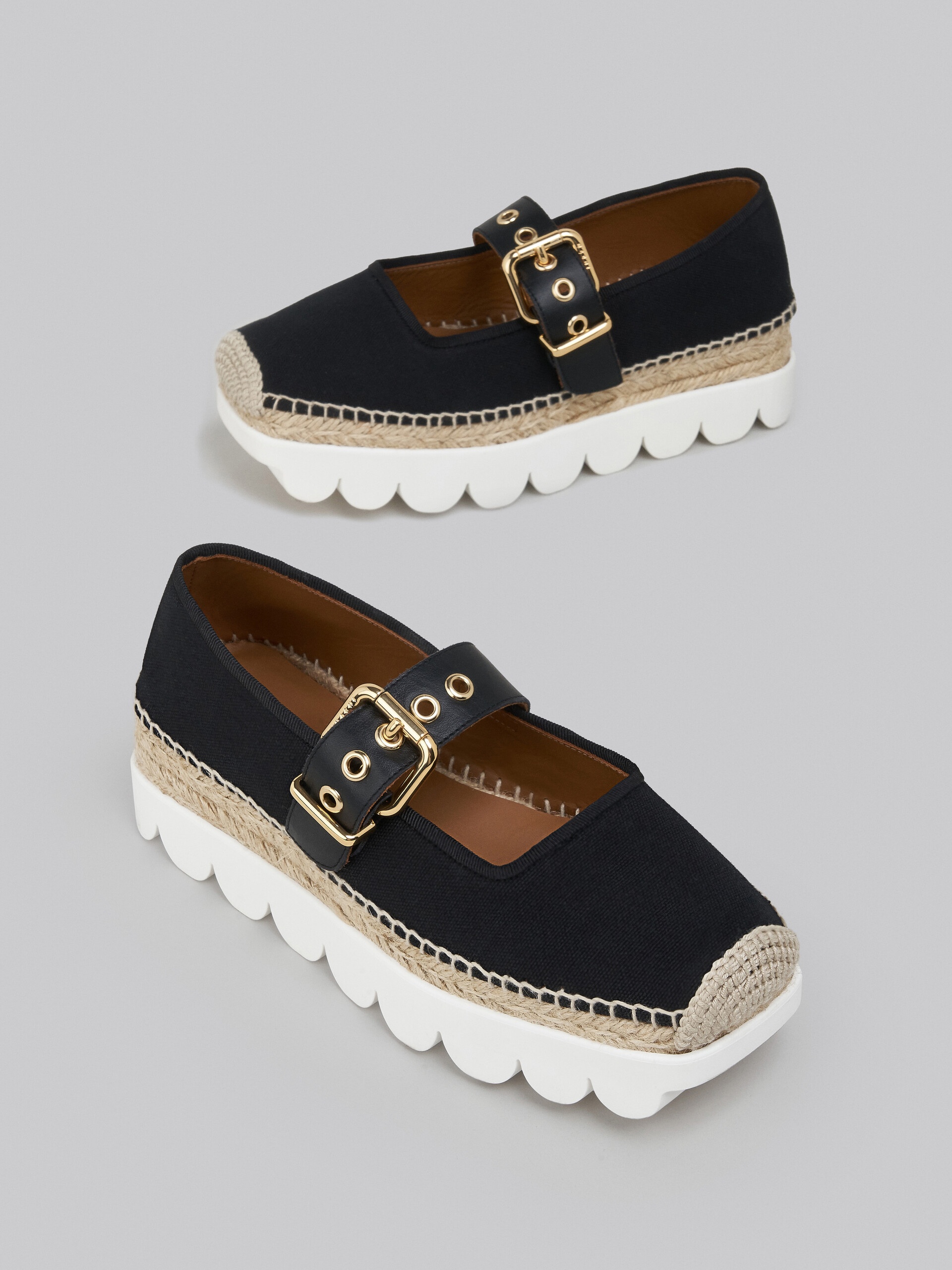 BLACK CANVAS PETAL ESPADRILLAS - 5