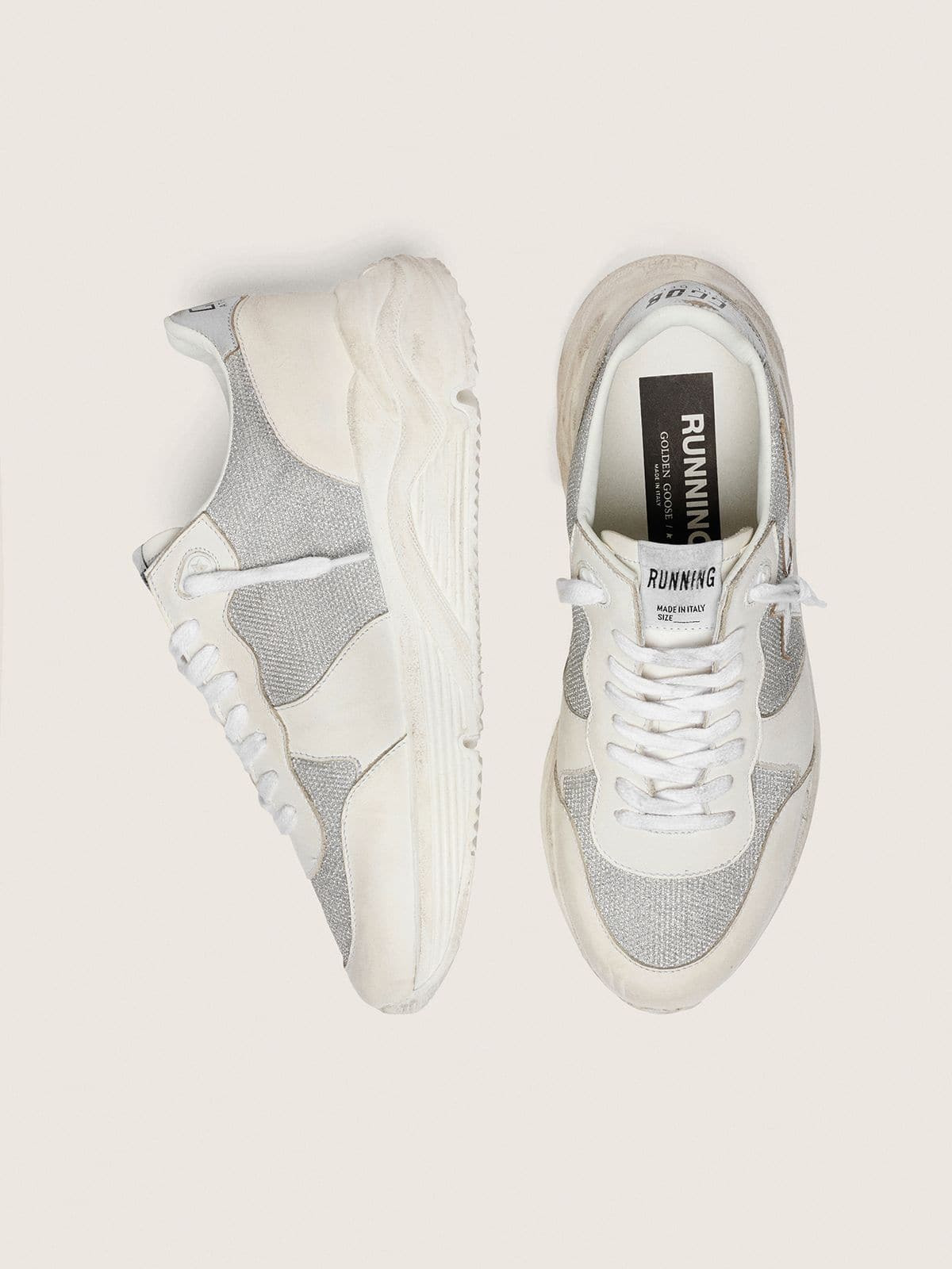 Women’s Running Sole in mesh and nubuck with silver metallic leather star - 3