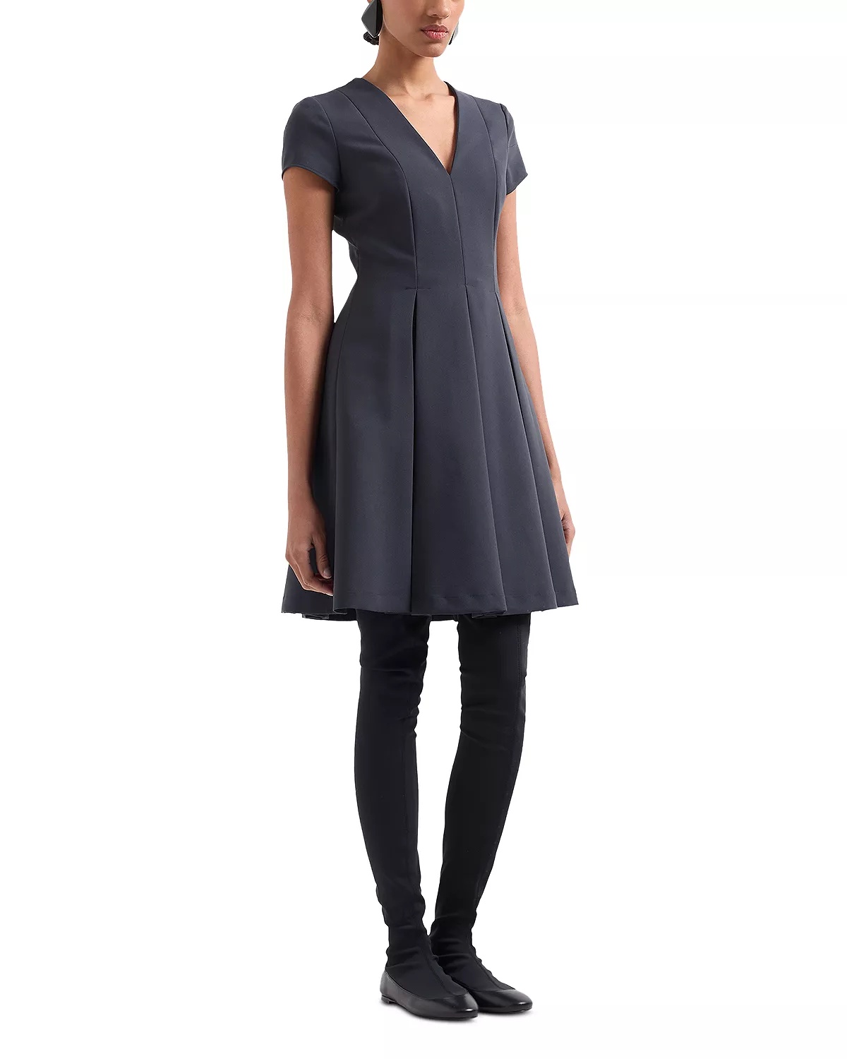 Techno Cady Pleated Dress - 3