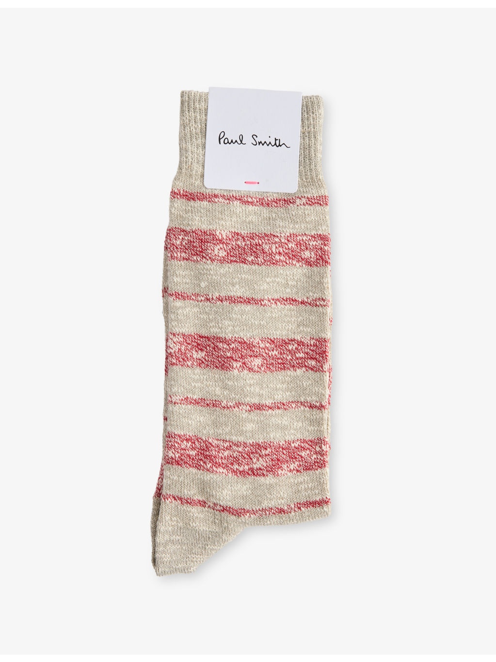 Striped Fleck Stretch Cotton-Blend Socks - 1