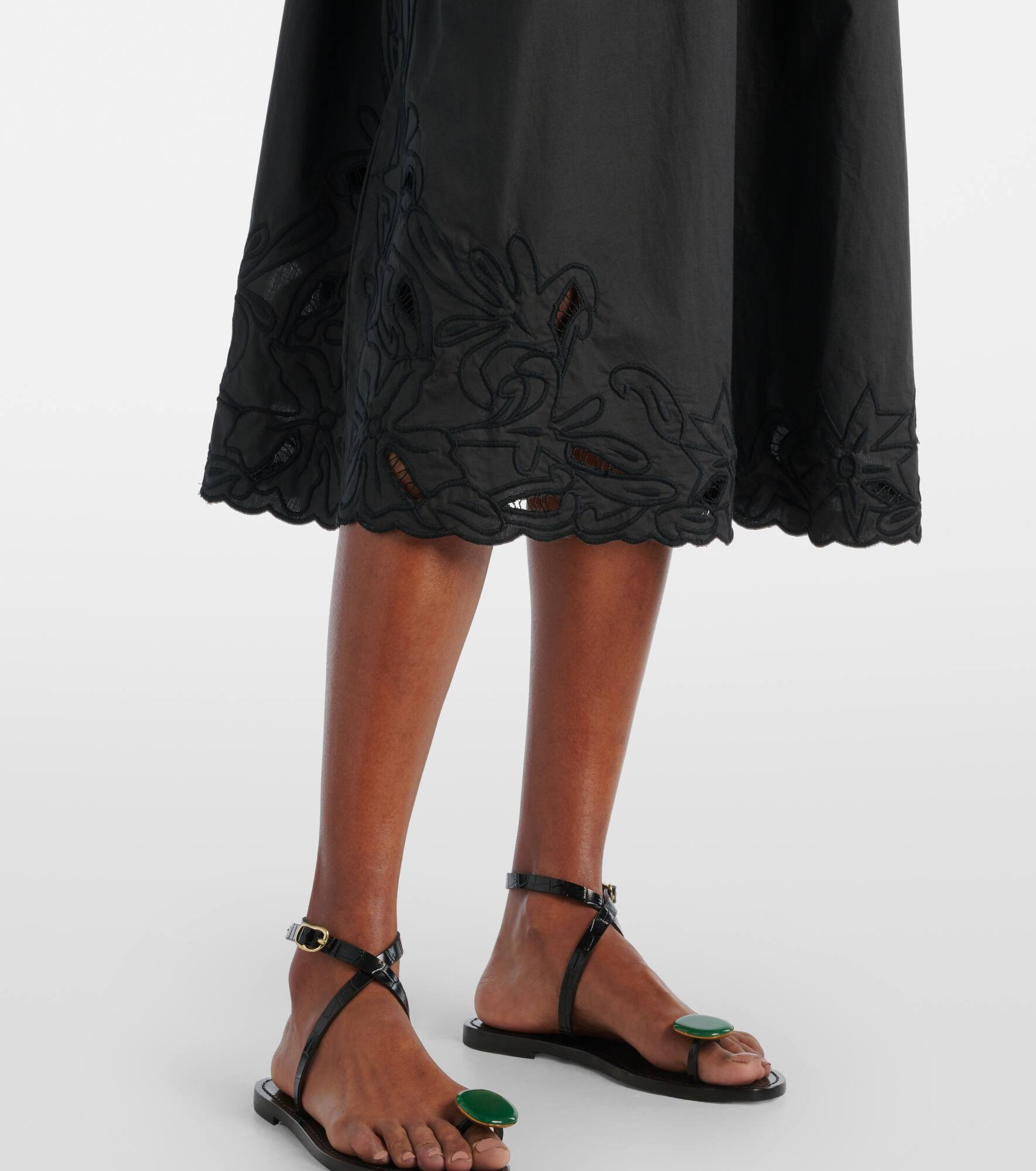 Floral embroidered cotton minidress - 5