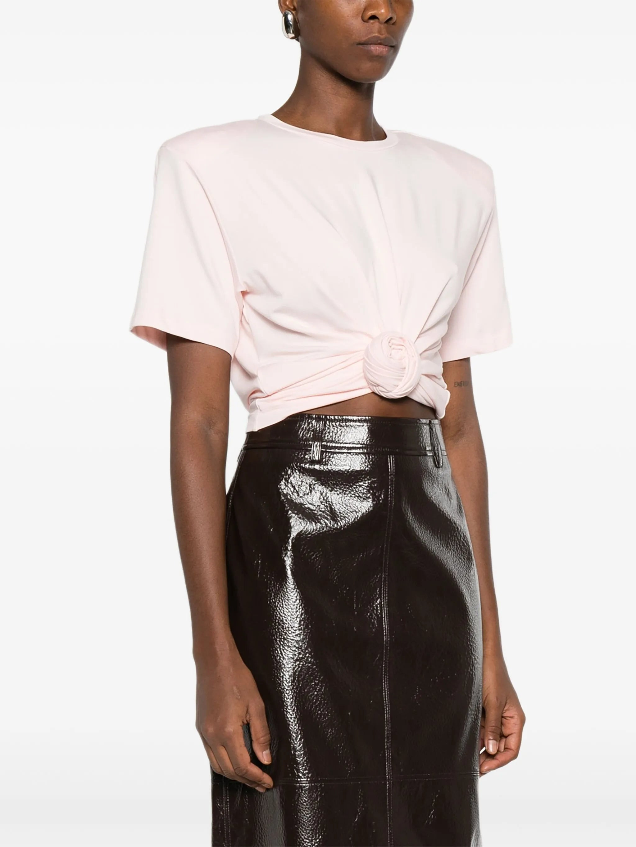 knotted front T-shirt - 3