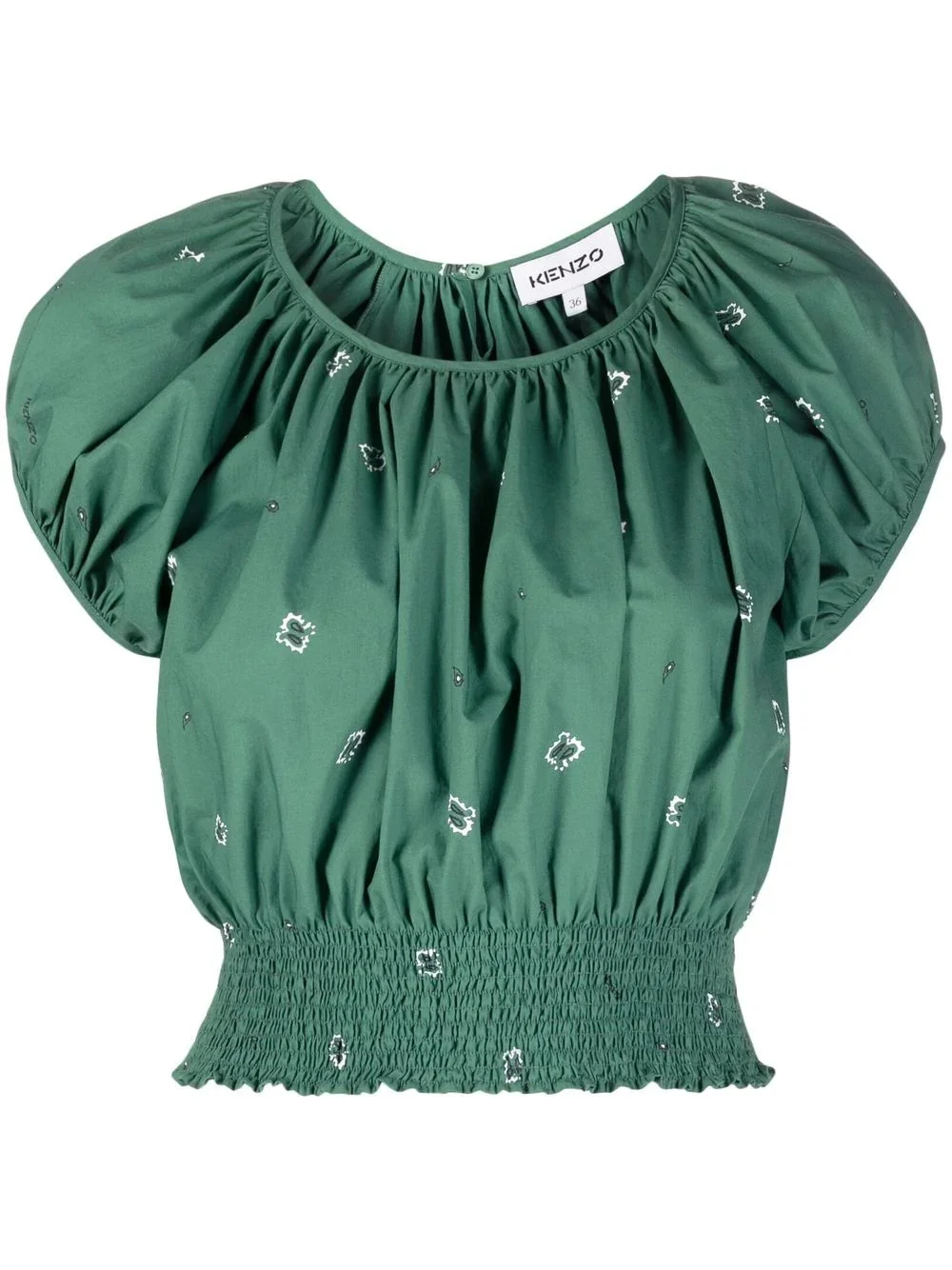 smocked bandana-print top - 1