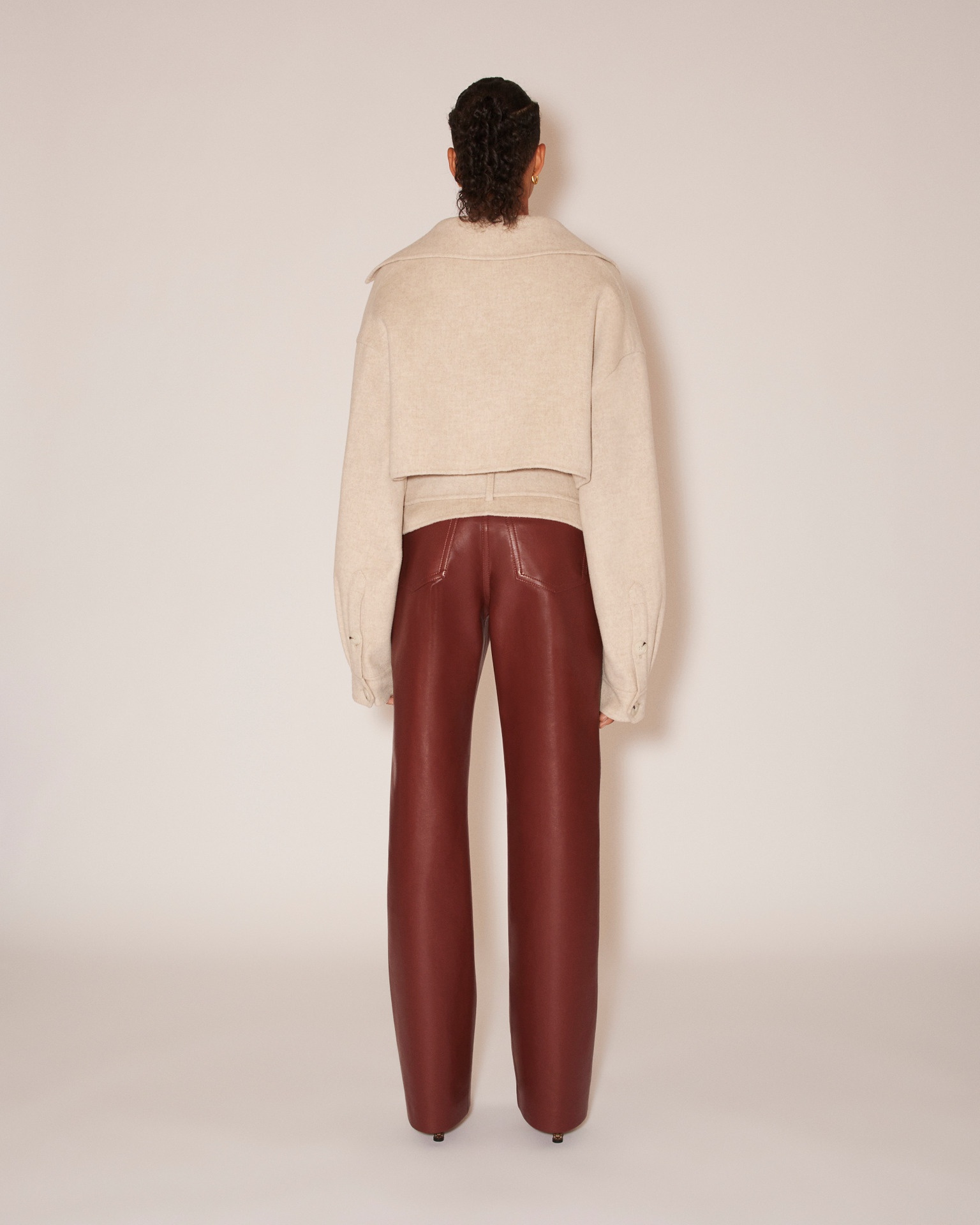SATOYO - Double wool biker jacket - Oat - 5