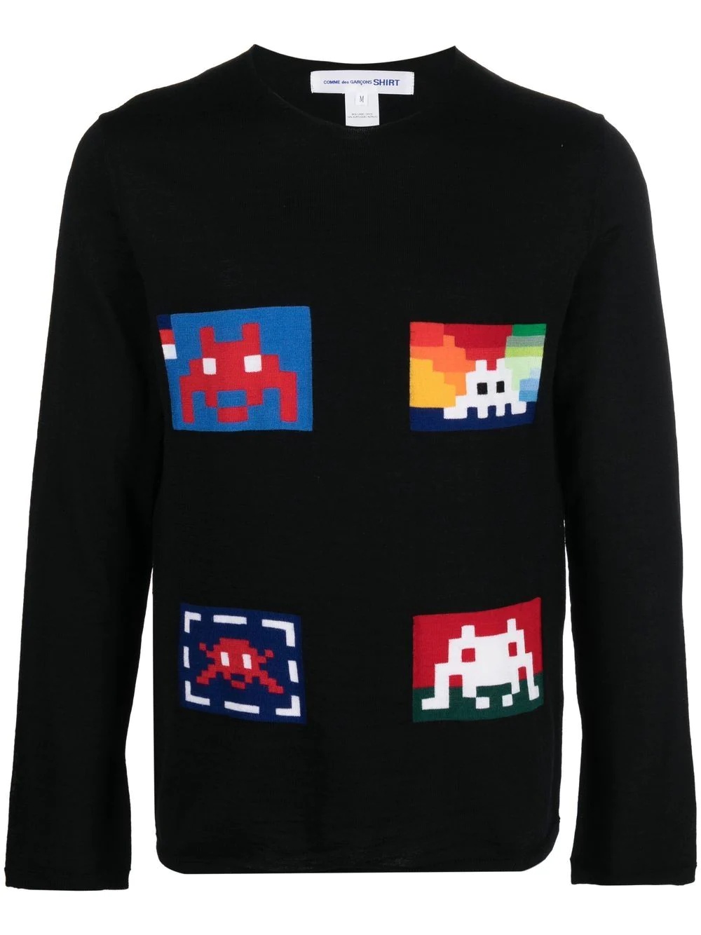 graphic-pattern crewneck jumper - 1