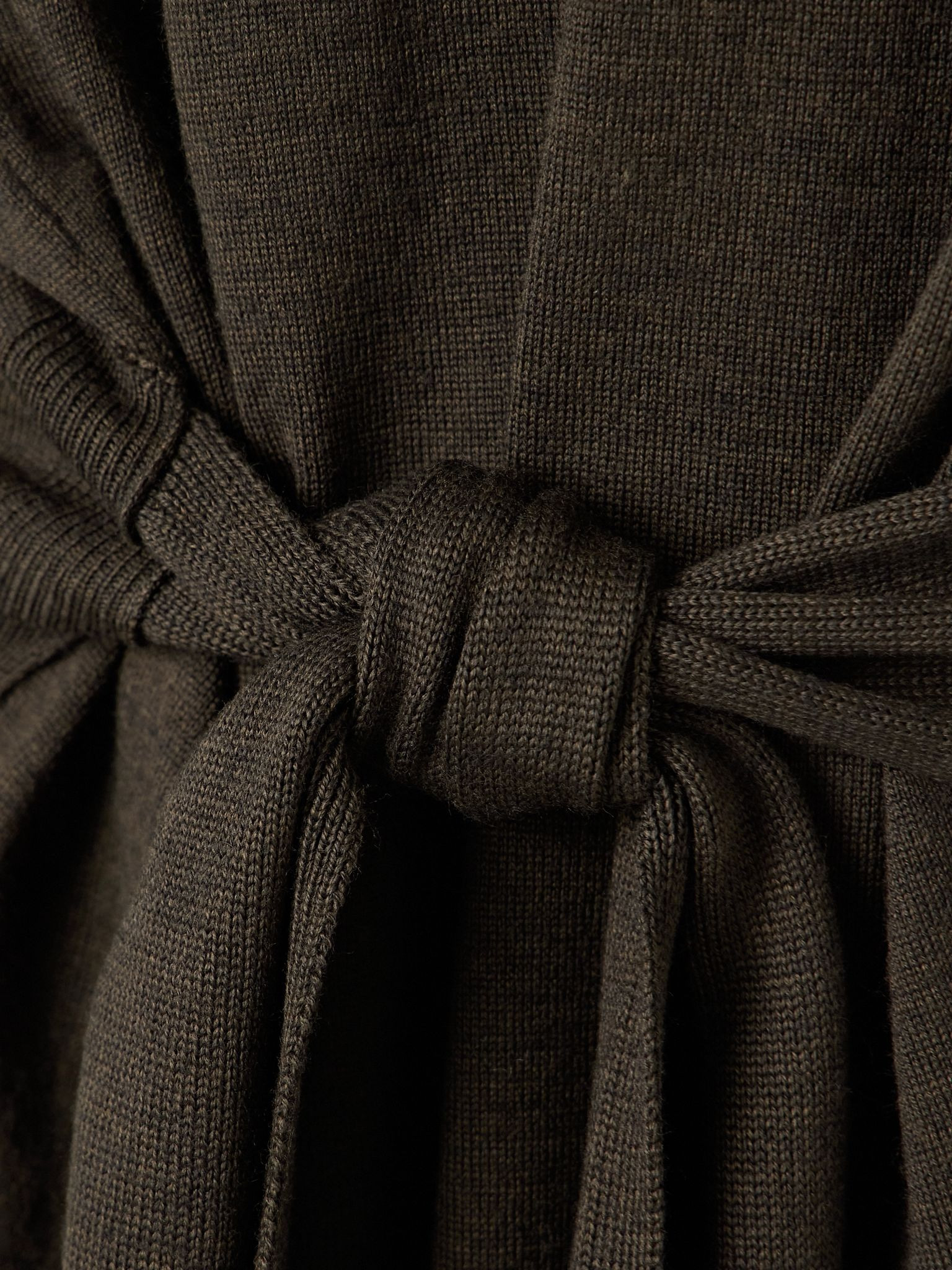 Belted wool-blend turtleneck midi dress Dark brown - 4