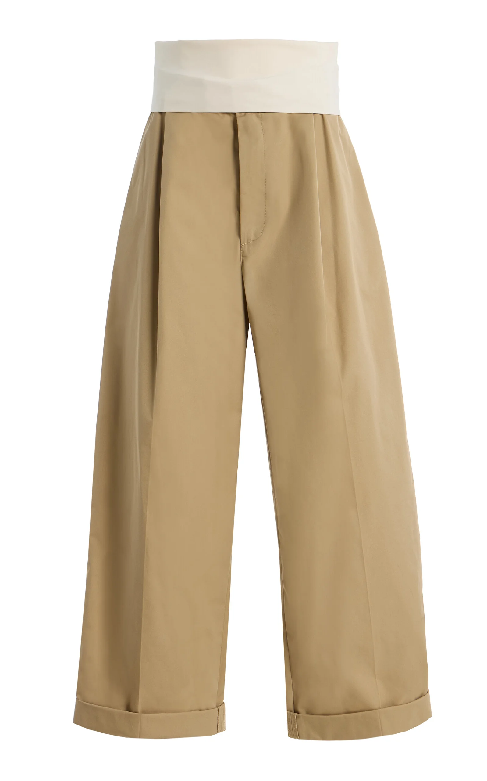 Wendy Wide-Leg Cotton Trousers brown - 1