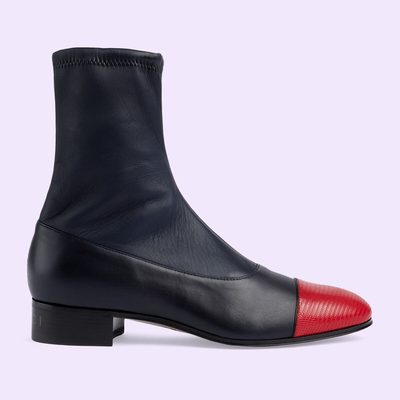 Men's leather boot with lizard 1