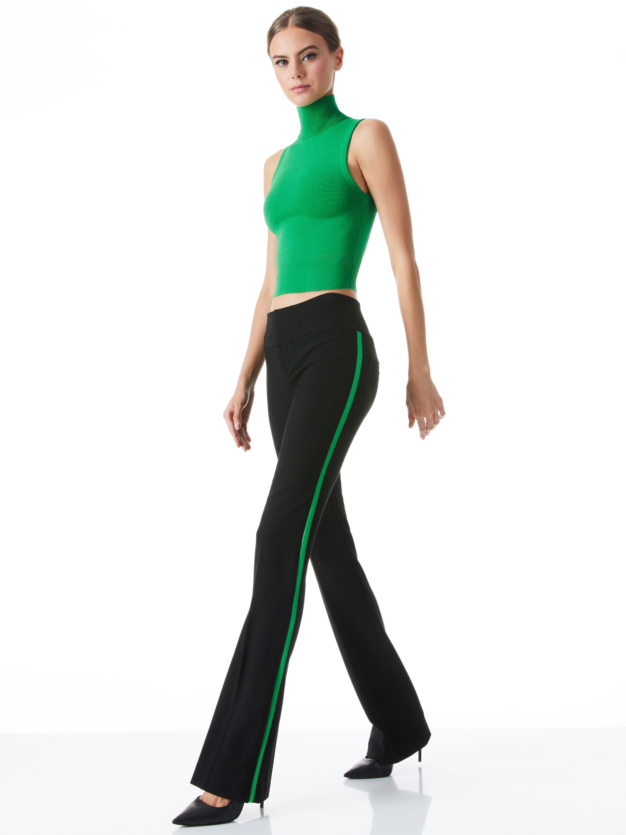 DARINA MOCK NECK FITTED CROPPED TANK - 4