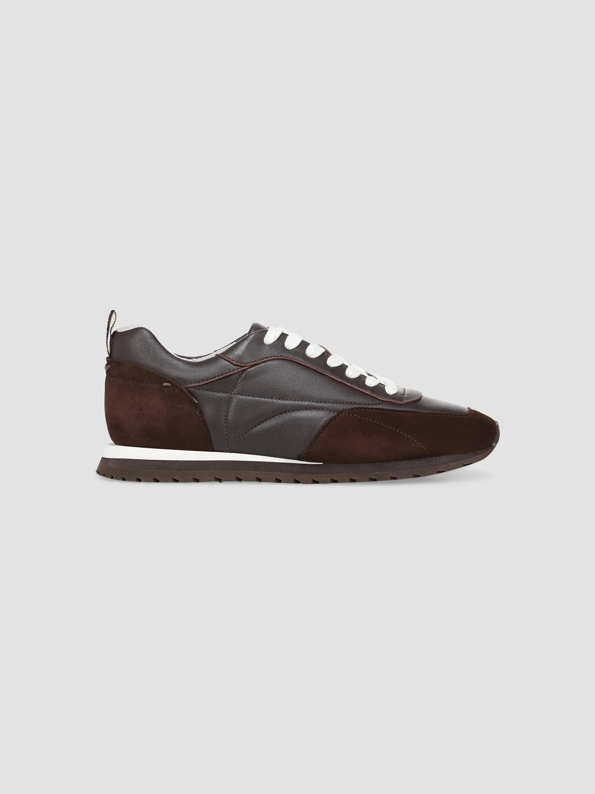 Women's Sophia Leather Low-Top Sneakers - Coffee Brown - 1