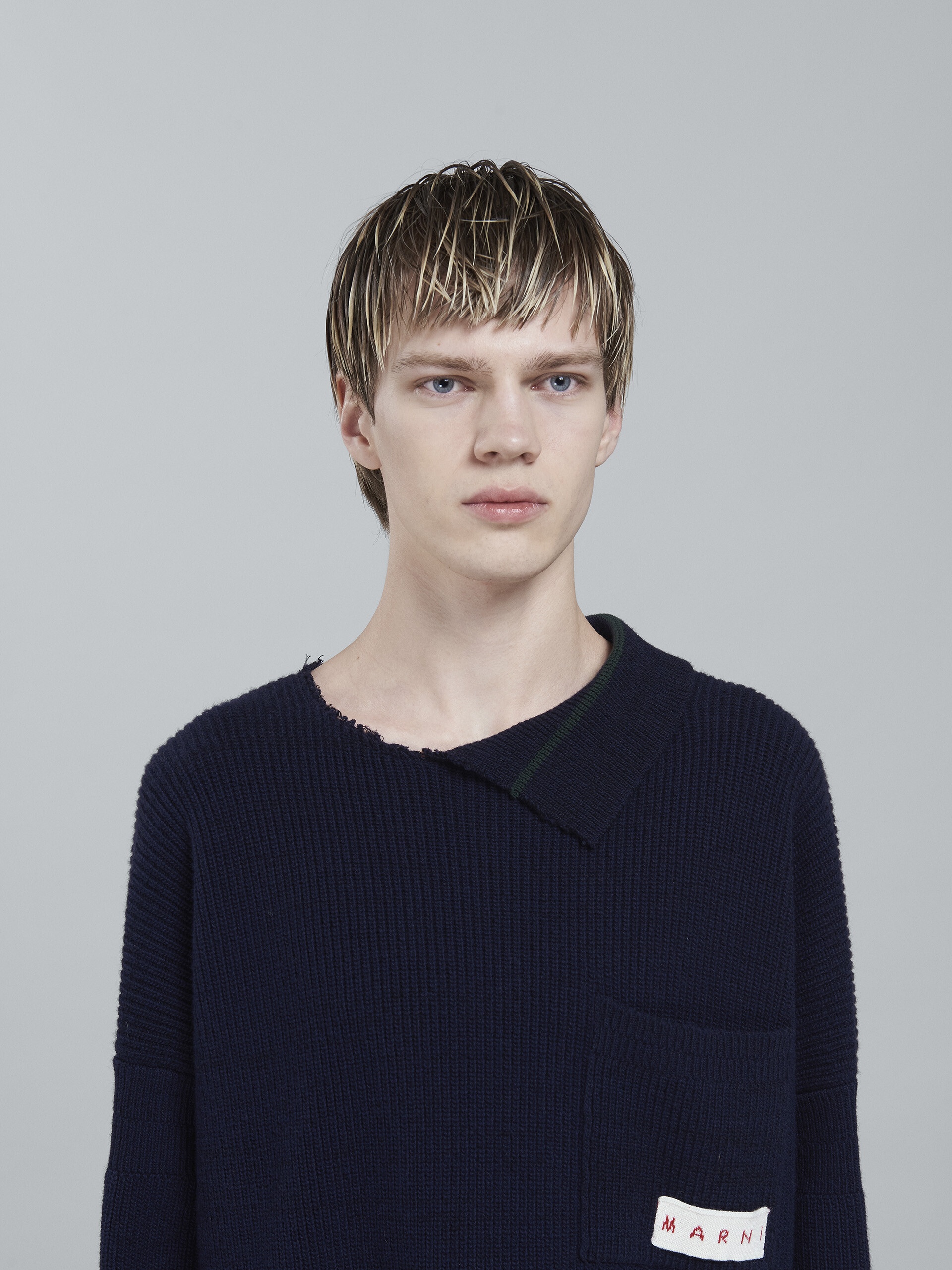 SHETLAND WOOL AND COTTON CREWNECK SWEATER - 4
