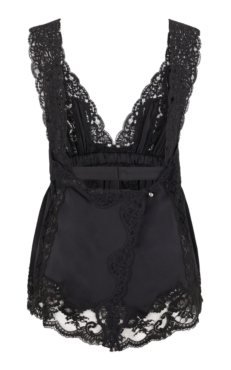 rabanne Lace-Detailed Top black outlook