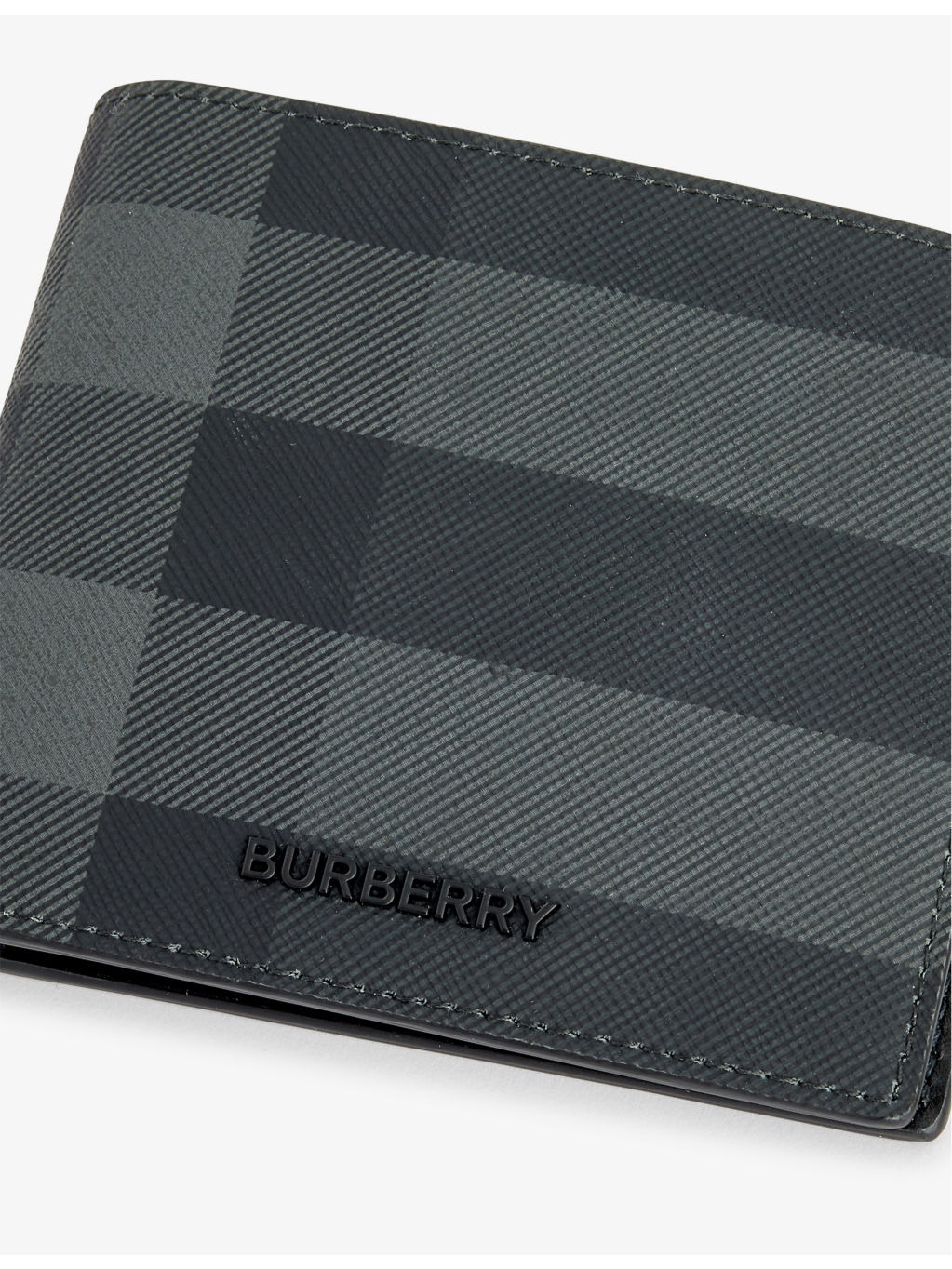 Check-pattern coated-canvas wallet - 2