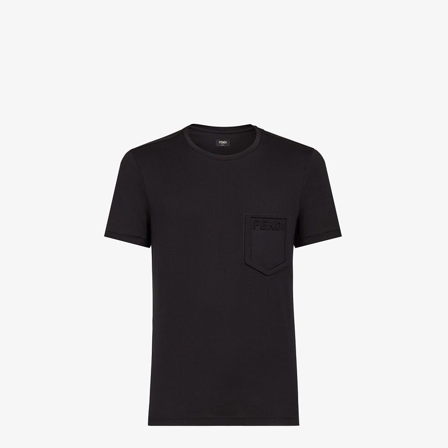 Black cotton T-shirt - 1