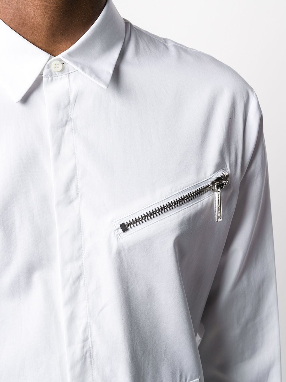 zip-detail fitted shirt - 5