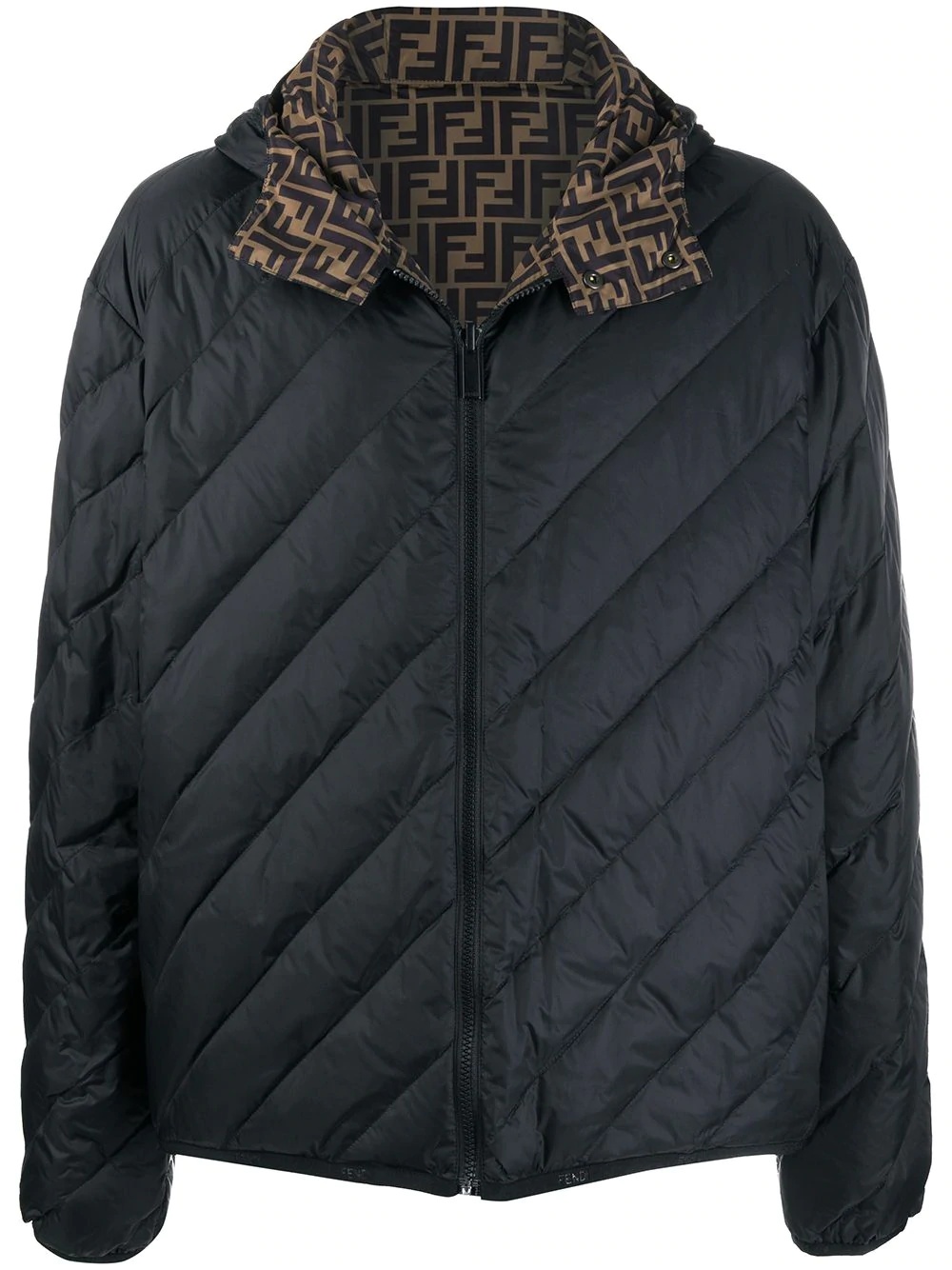 FF motif reversible padded jacket - 1