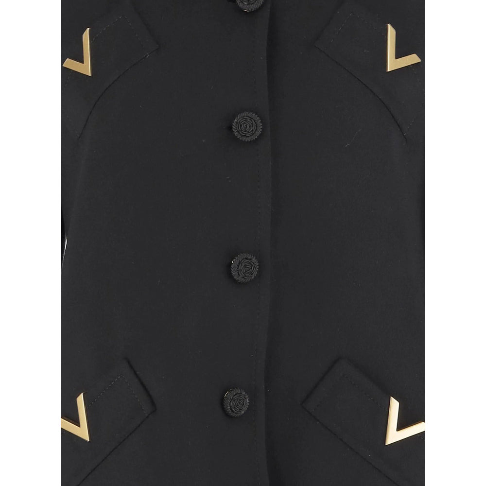Valentino Black Coats - Single Breasted Coats Women - 3