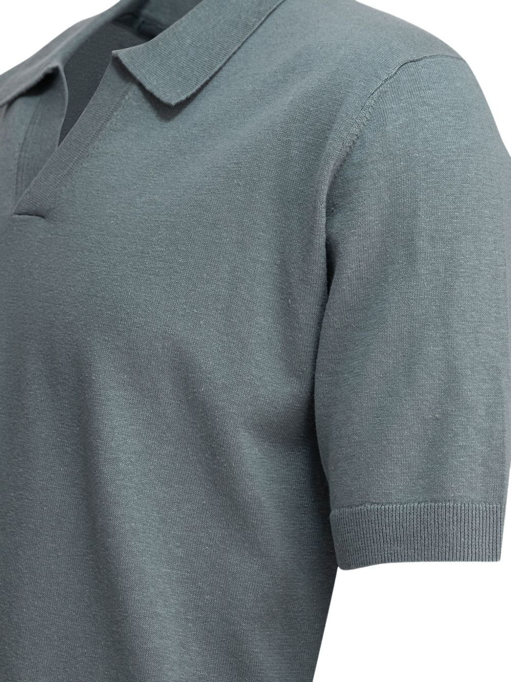 knitted V-neck T-shirt - 4