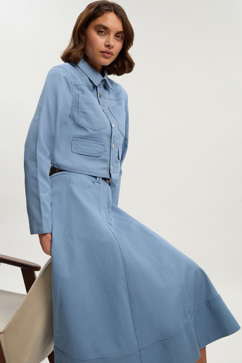 Denim 5 Pocket Midi Skirt 3