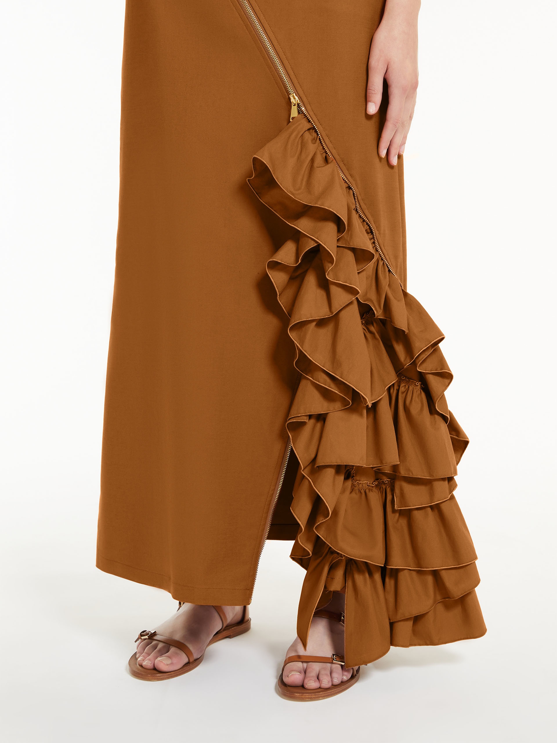FUNGHI Gabardine skirt with ruffles - 5