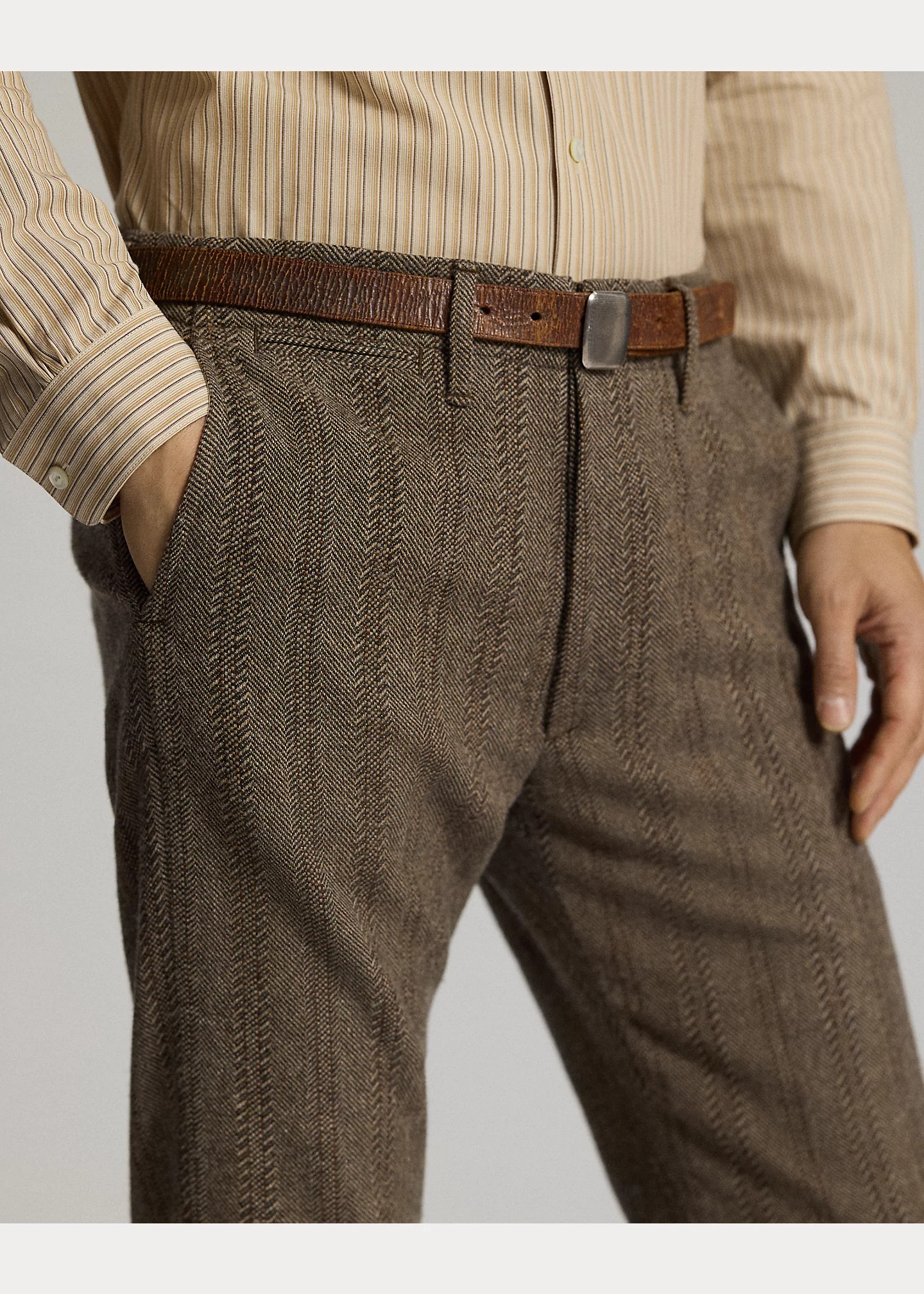 Wool-Cotton Herringbone Officer’s Pant - 5