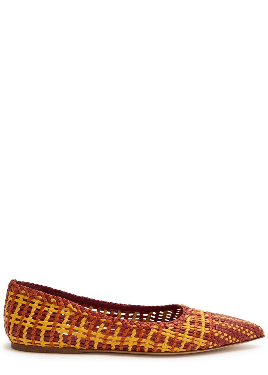 Gabriela Hearst Aurora Woven Leather Flats - 1