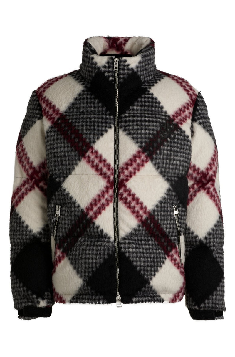 SLIM-FIT PUFFER JACKET WITH CHECK PATTERN 1