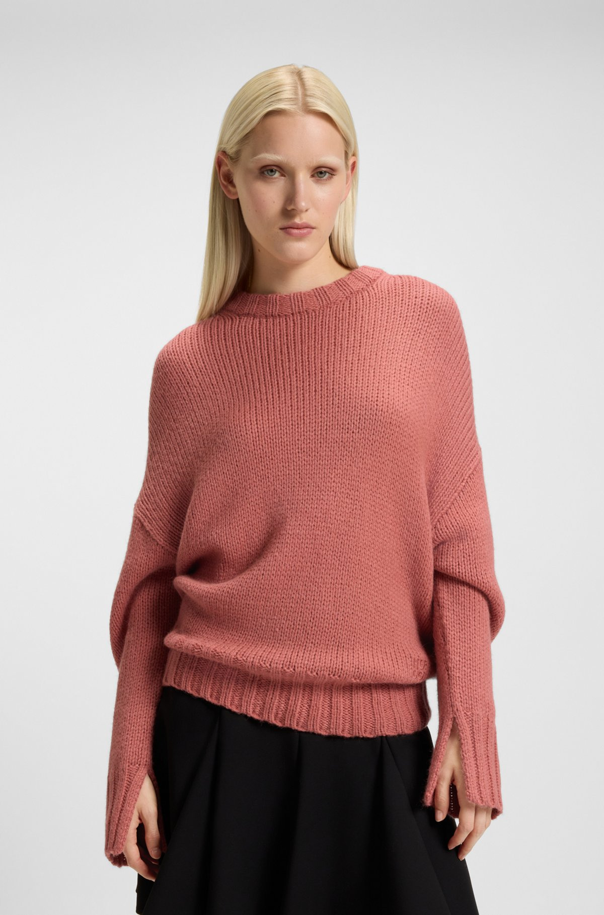 OVERSIZE-FIT KNITTED SWEATER WITH EMBROIDERED LOGO - 2