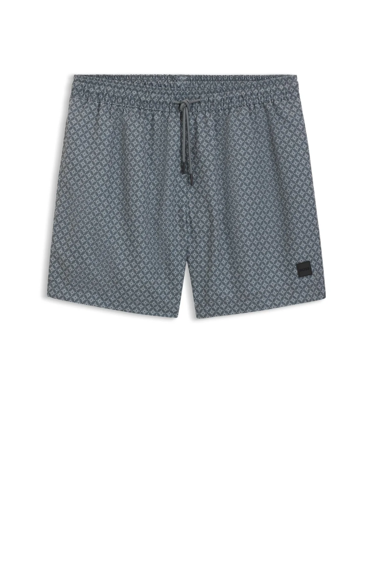 SWIM SHORTS WITH LOGO BADGE AND PRINT - 1
