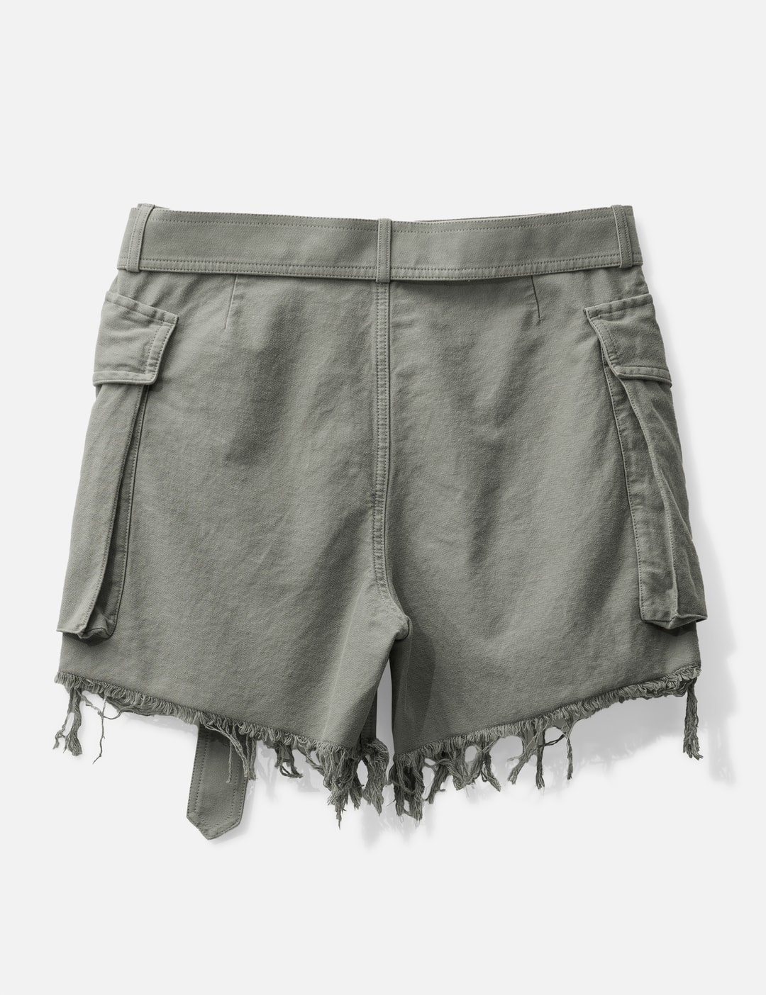 BELTED COTTON SHORTS - 2