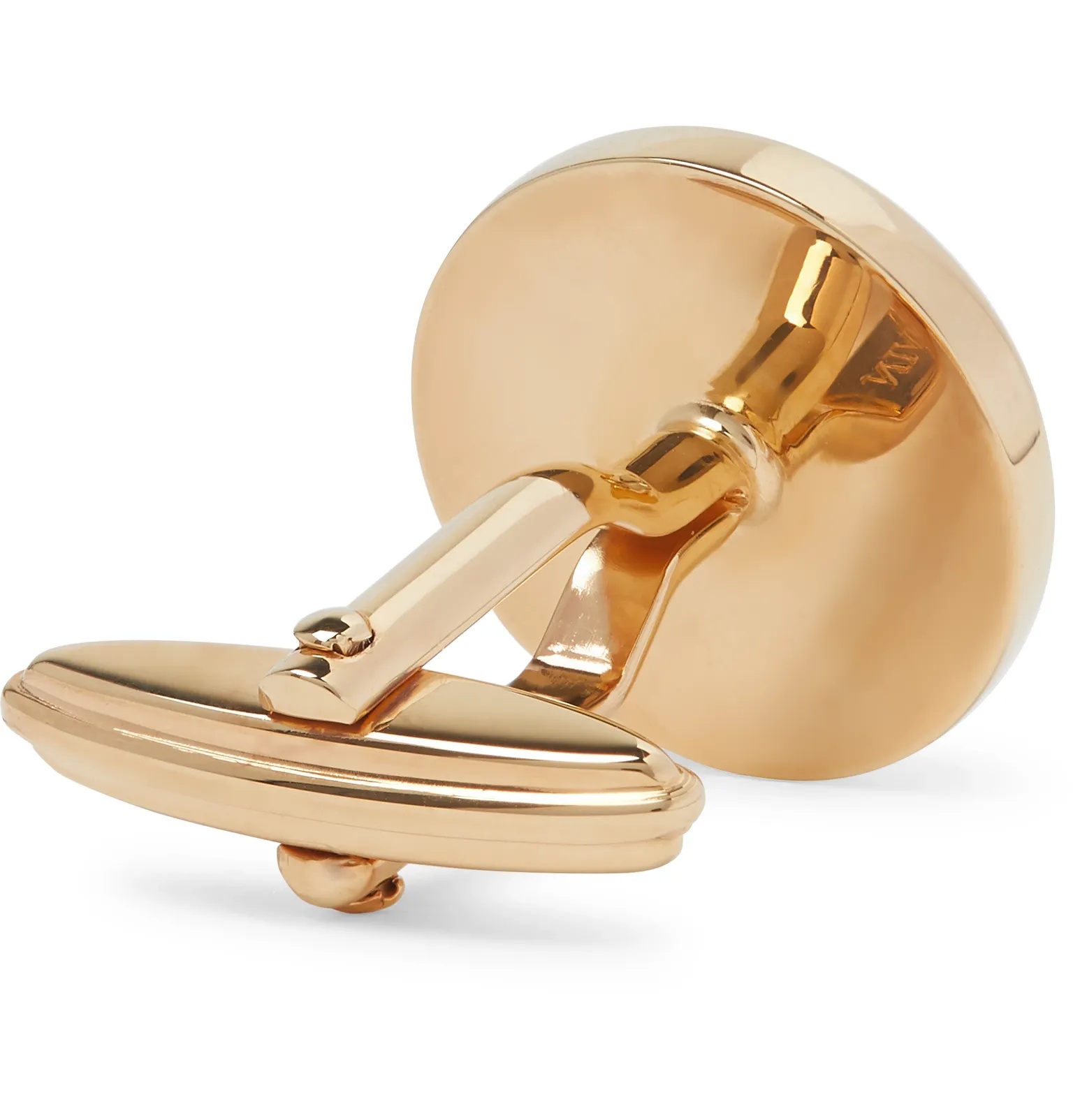 Logo-Detailed Gold-Plated Onyx Cufflinks - 2