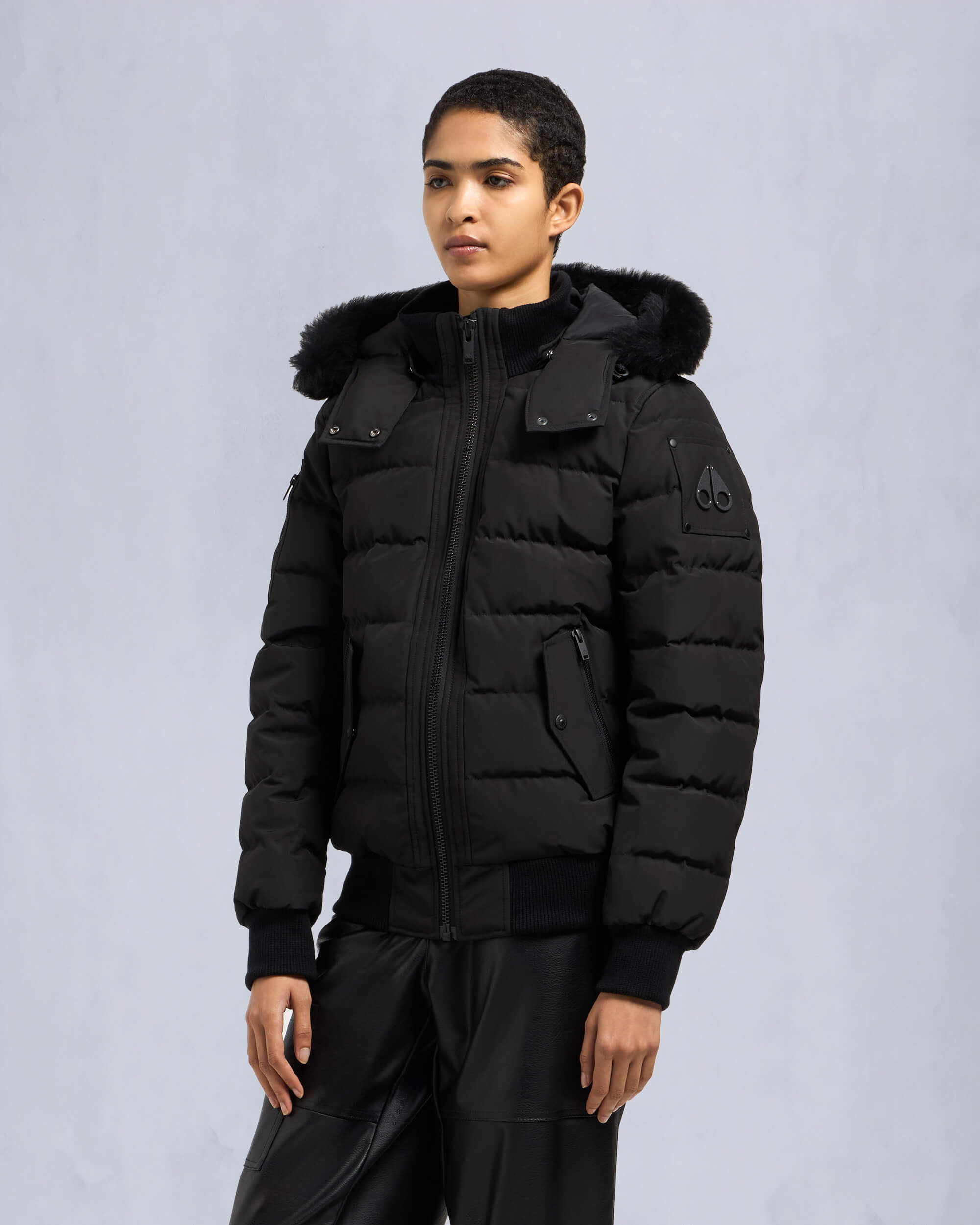 ONYX LADRIERE SHEARLING BOMBER JACKET - 3