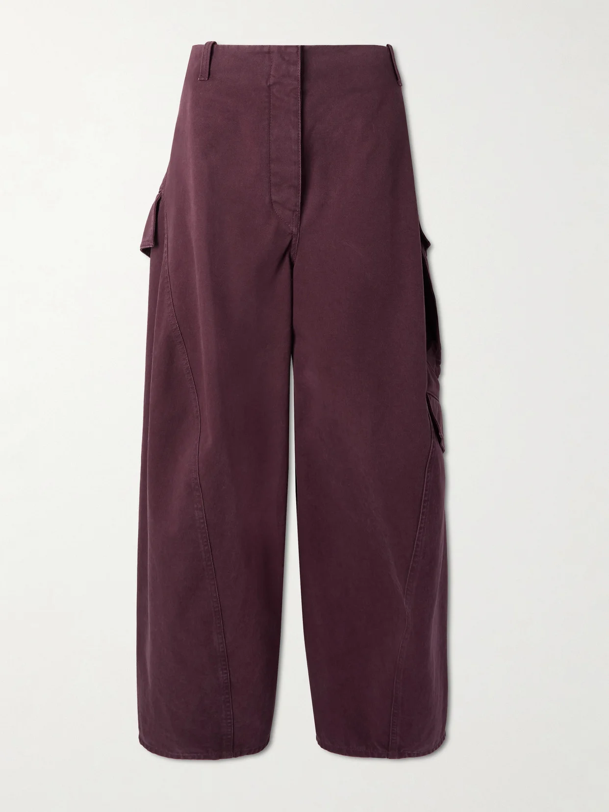 Cotton-twill Barrel-leg Cargo Pants - 1