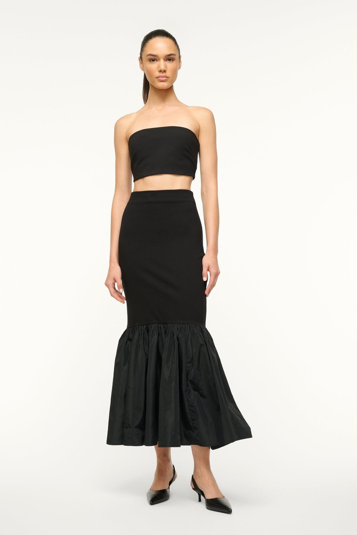 STAUD HAWTHORNE SKIRT BLACK - 2