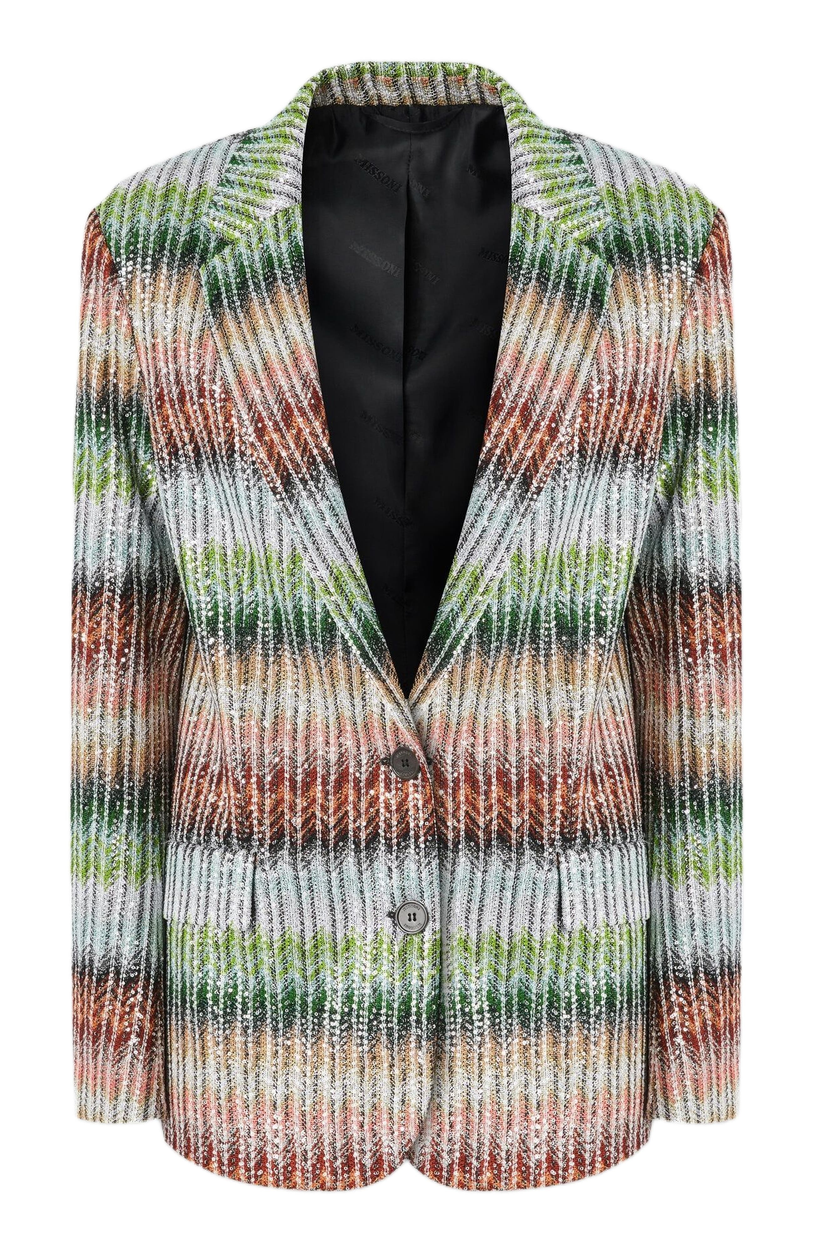 Missoni Dégradé Zig Zag Knit Blazer With Sequins in Multicoloured at Nordstrom - 1