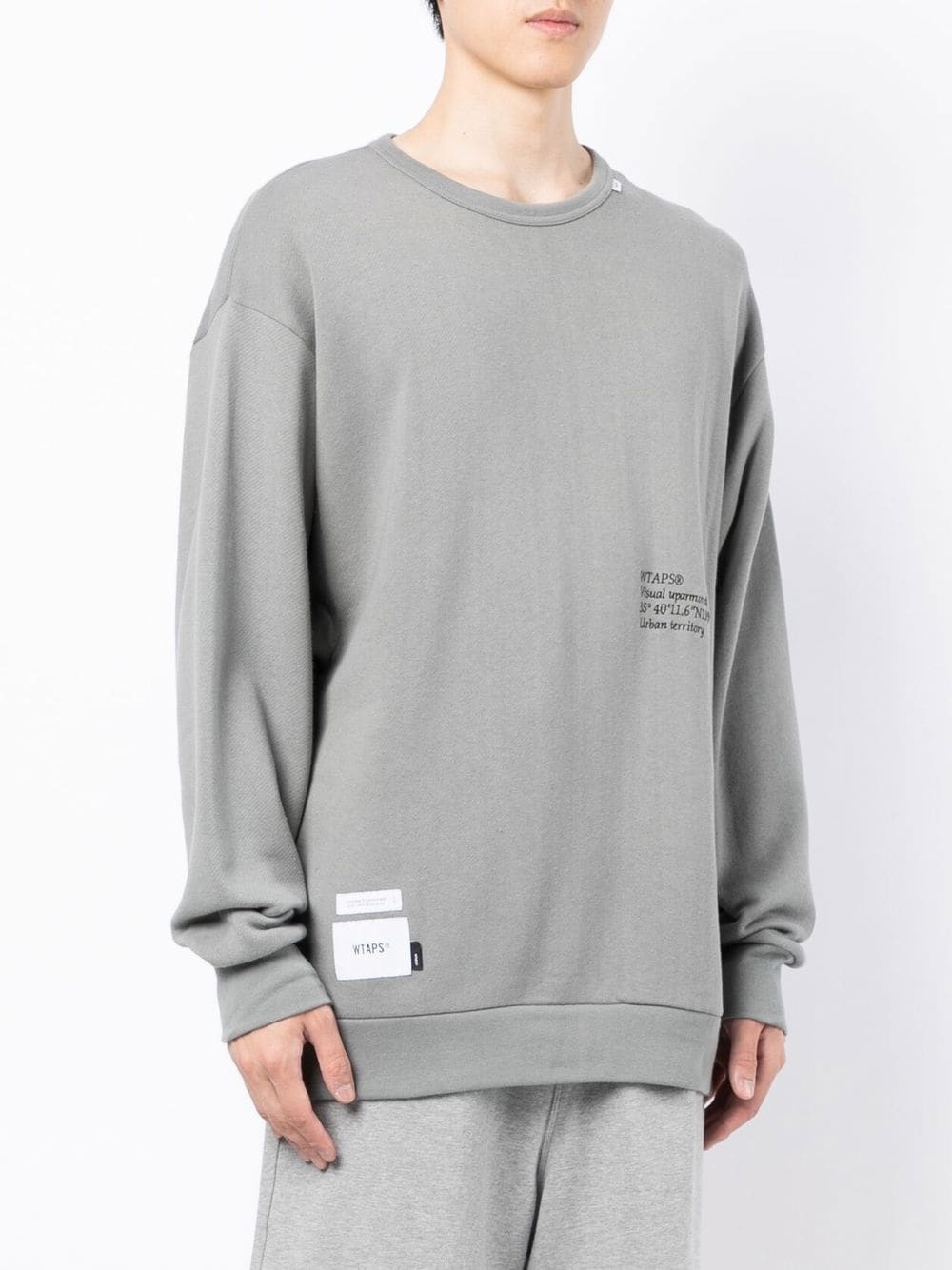 embroidered-logo crewneck sweatshirt - 3