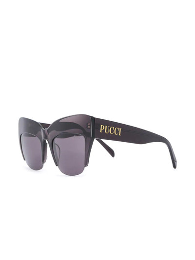 PUCCI semi-rimless oversized frame sunglasses outlook