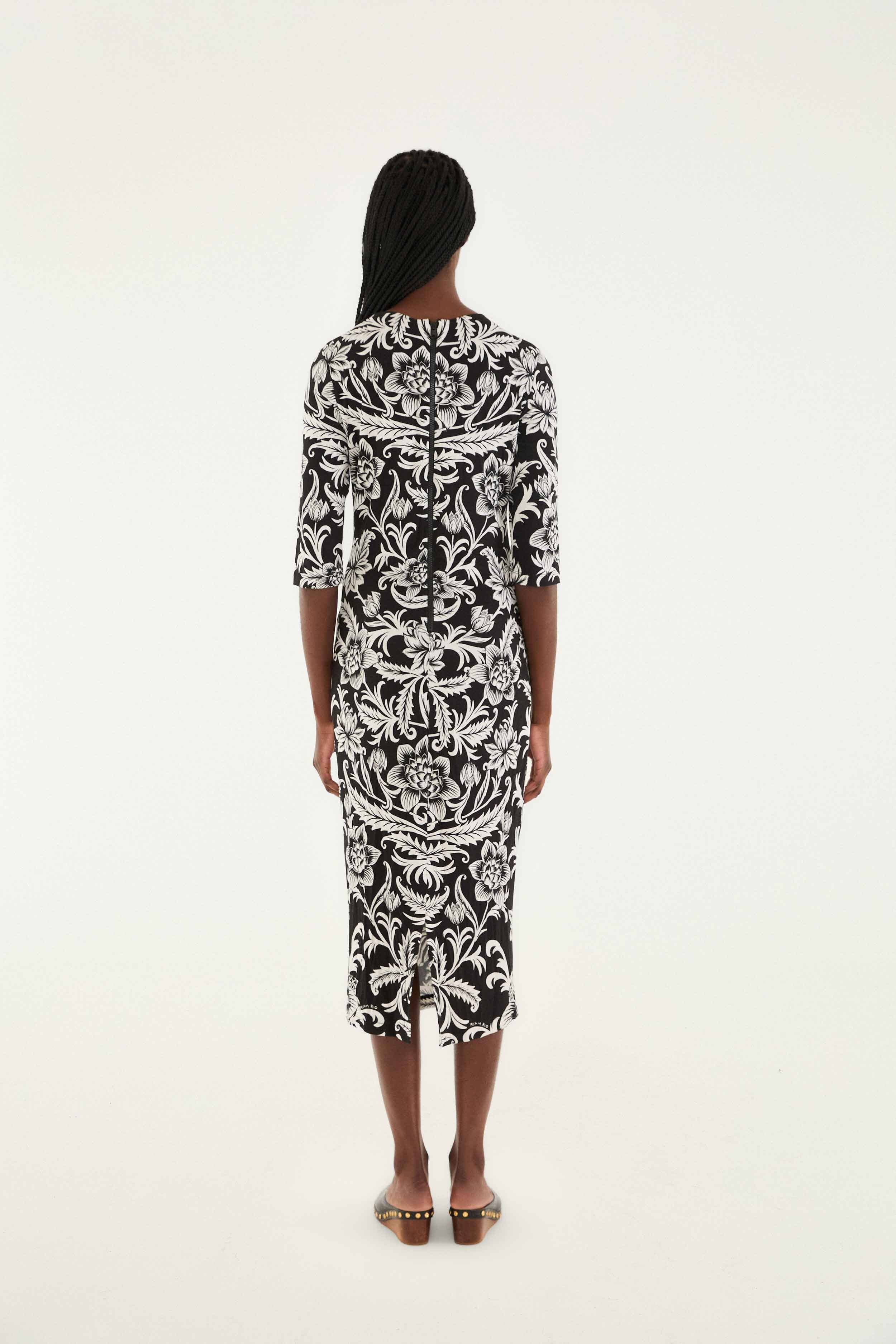 Black Lisbon Lenzing� Ecovero� Viscose Jersey Midi Dress - 4