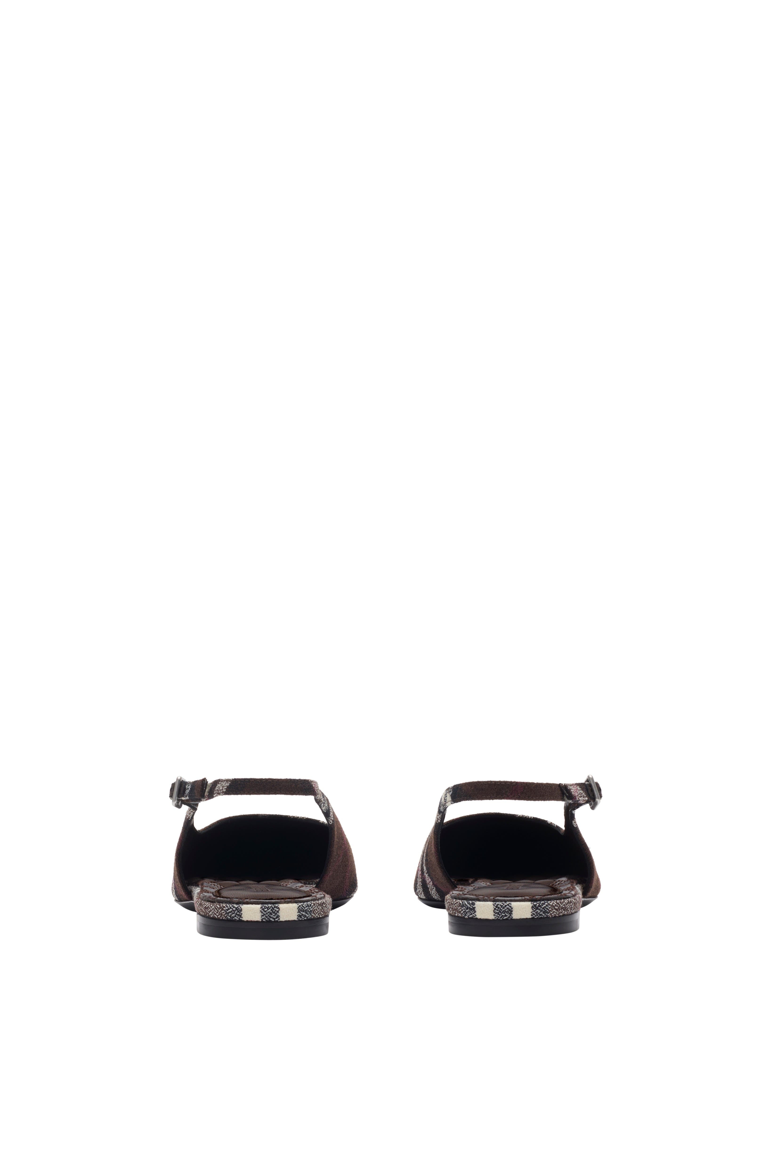 burberry Check Dame Slingback Ballerinas in Mahogany Brown at Nordstrom - 3