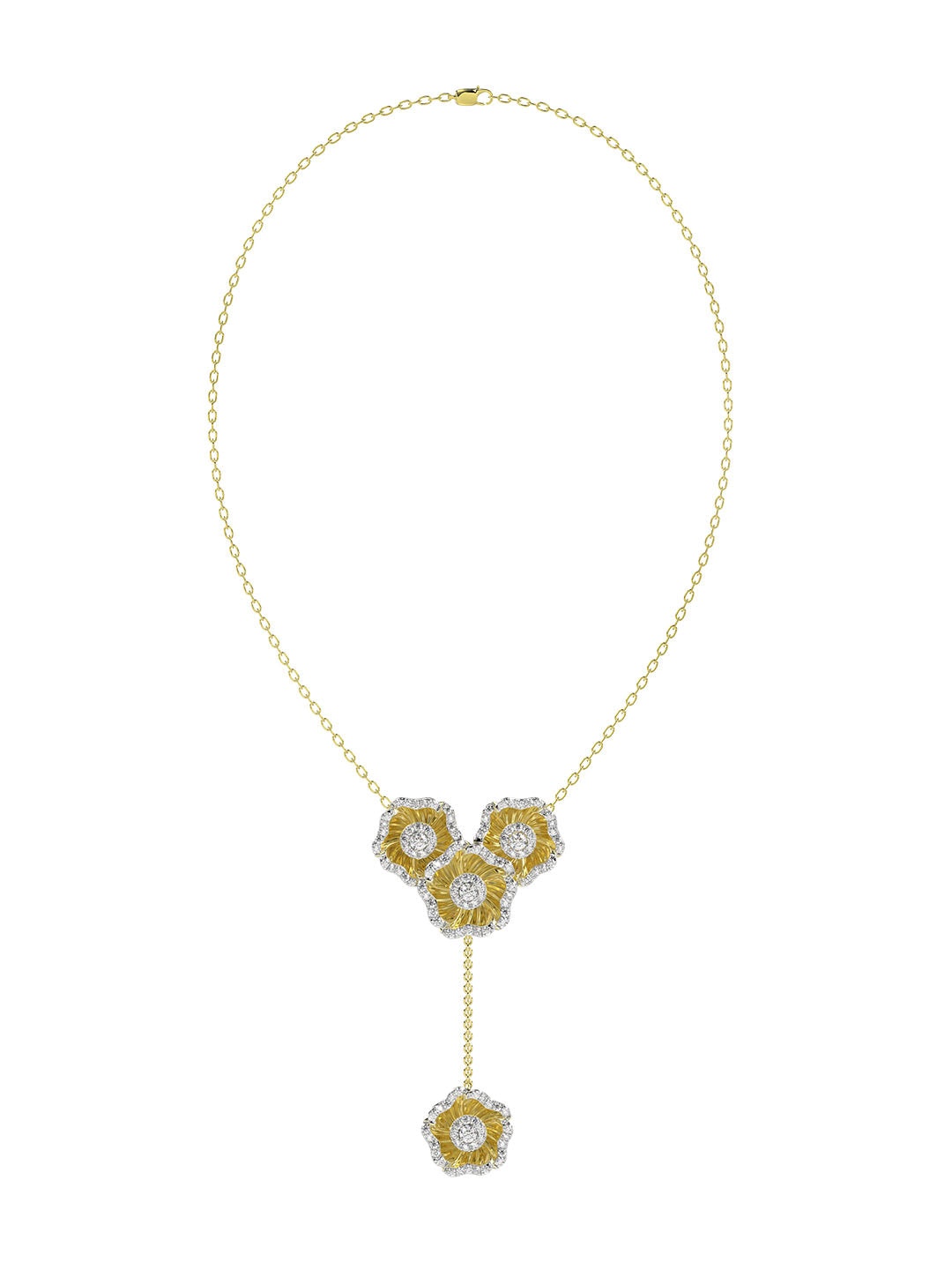 HALO FLOWER ROSE GOLD Y NECKLACE - 1