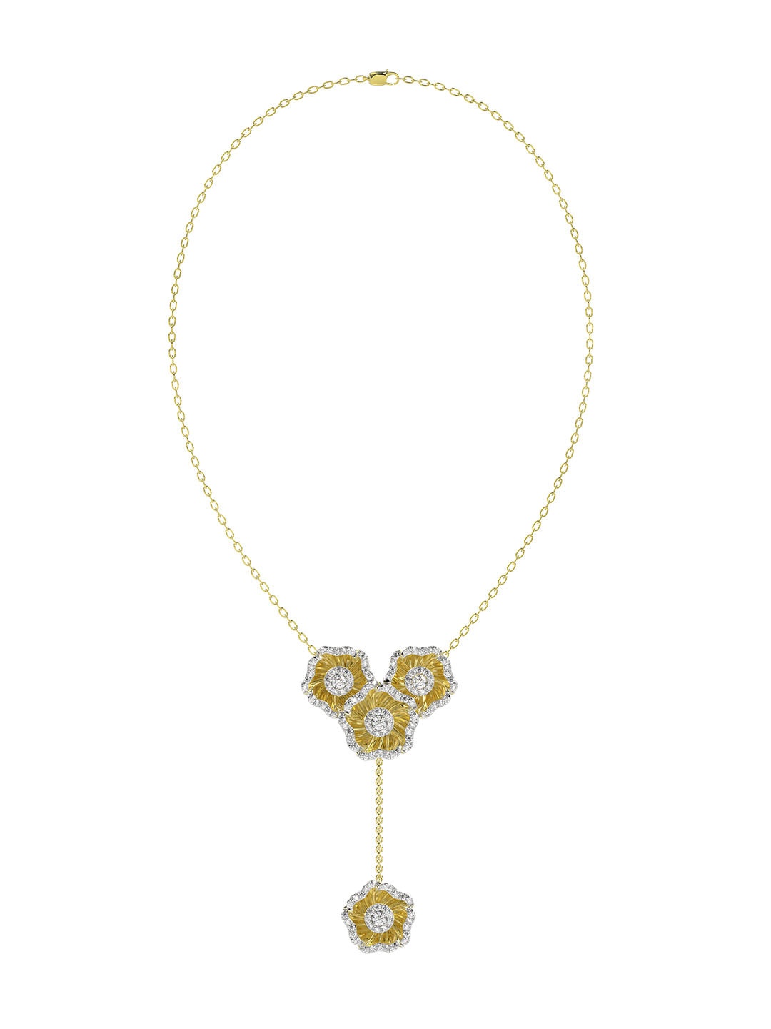 HALO FLOWER ROSE GOLD Y NECKLACE - 1