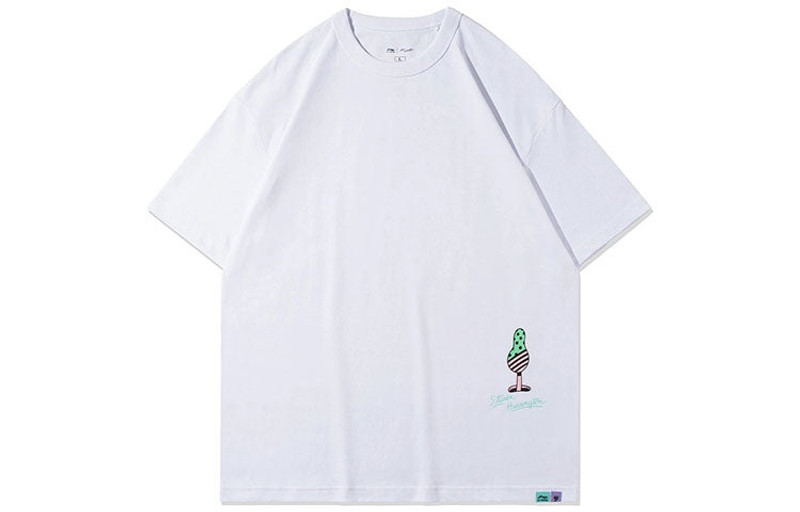 Li-Ning x 스티븐 Harrington 그래픽 느슨한 맞는 티셔츠 'White'AHSR941-2 - 1
