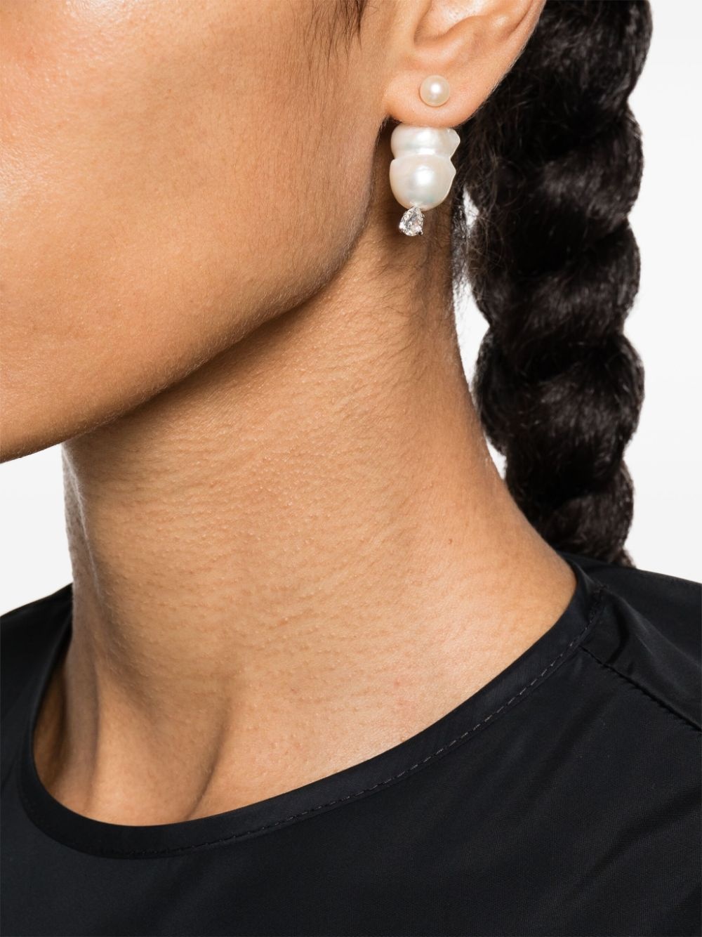 pearl-detail drop earrings - 2