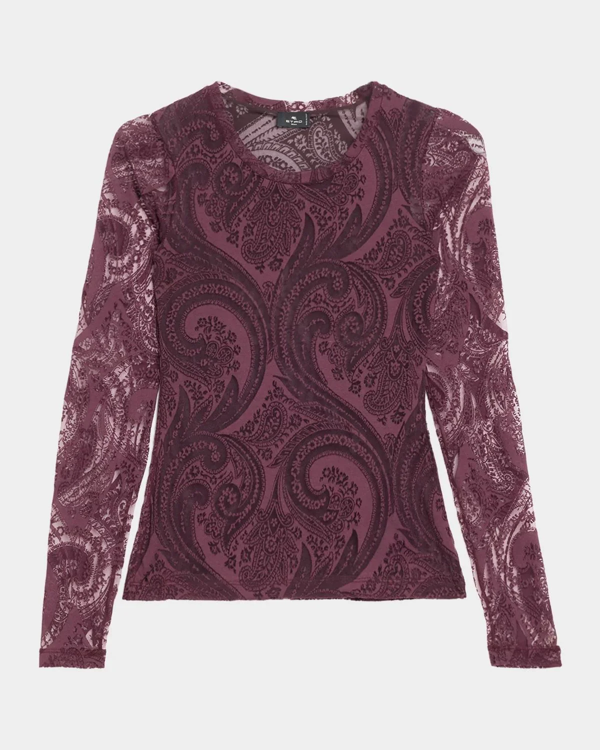 Paisley Mesh Long-Sleeve Top - 1