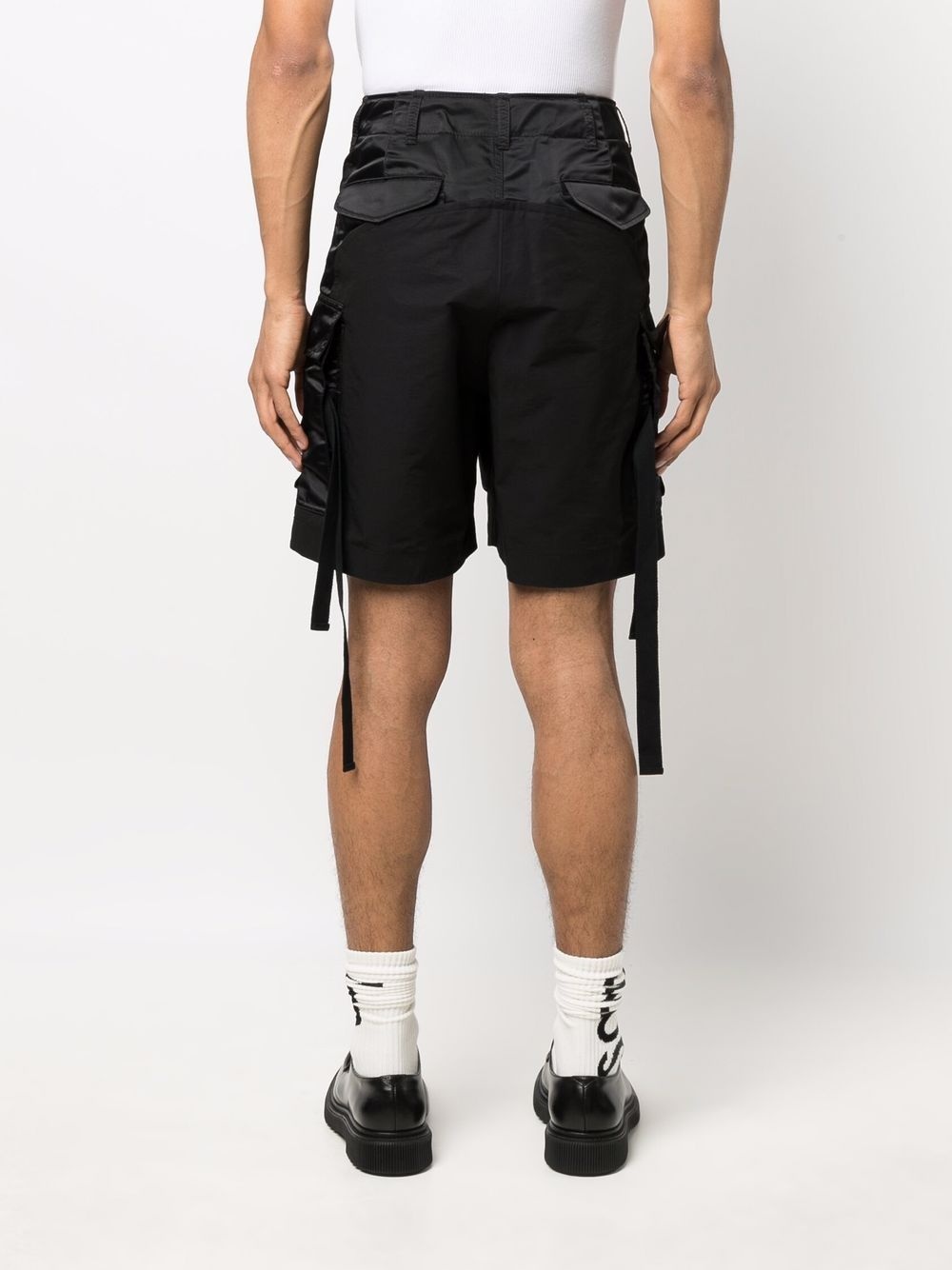 belted cotton-blend cargo shorts - 4