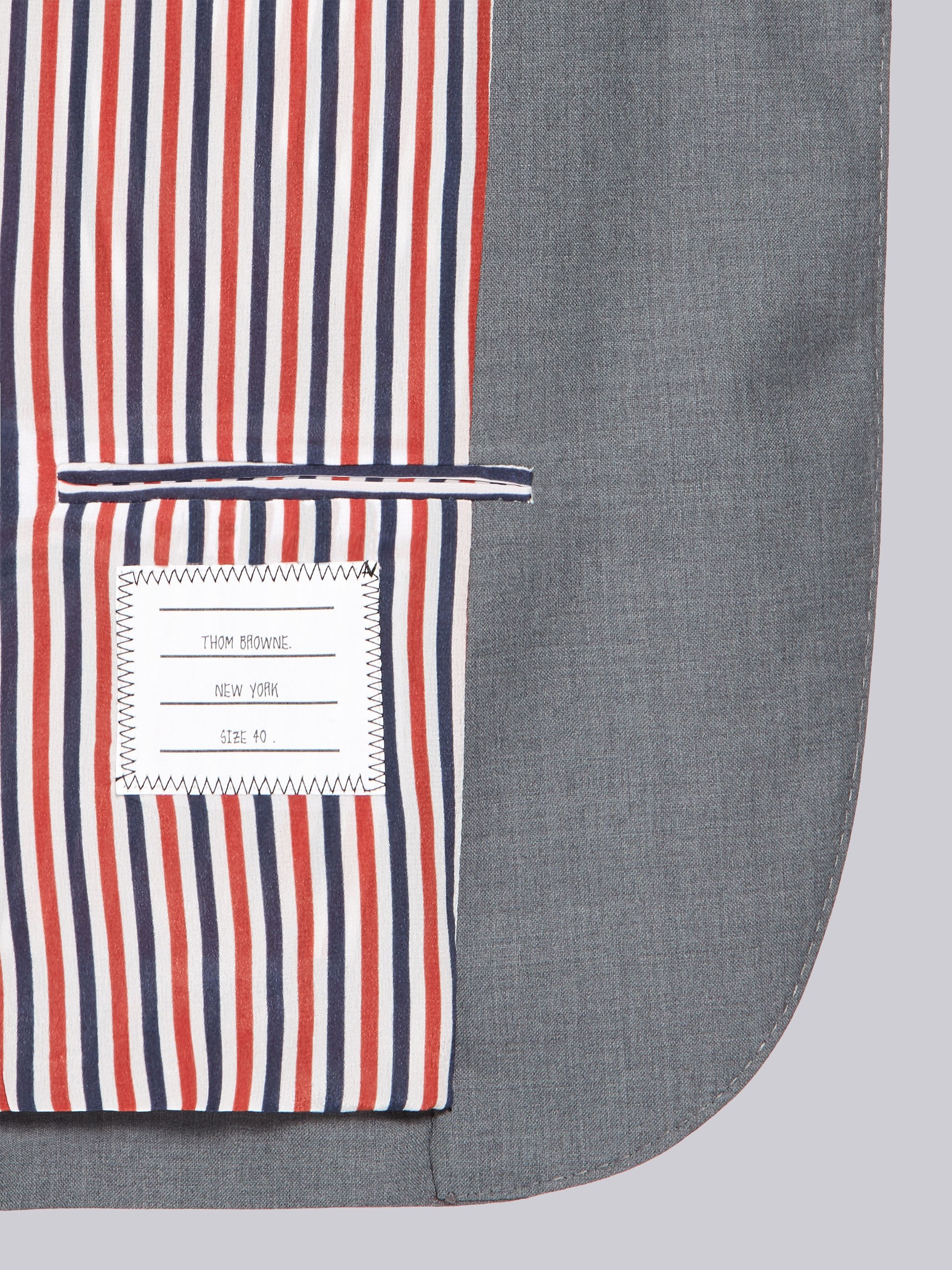 Medium Grey Plain Weave Suiting 4-Bar High Armhole Jacket - 6