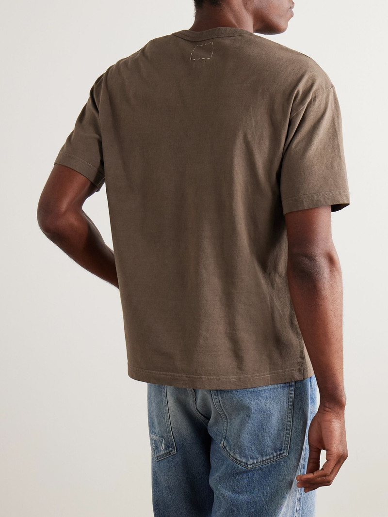 Jumbo Garment-Dyed Cotton-Jersey T-Shirt Brown 4