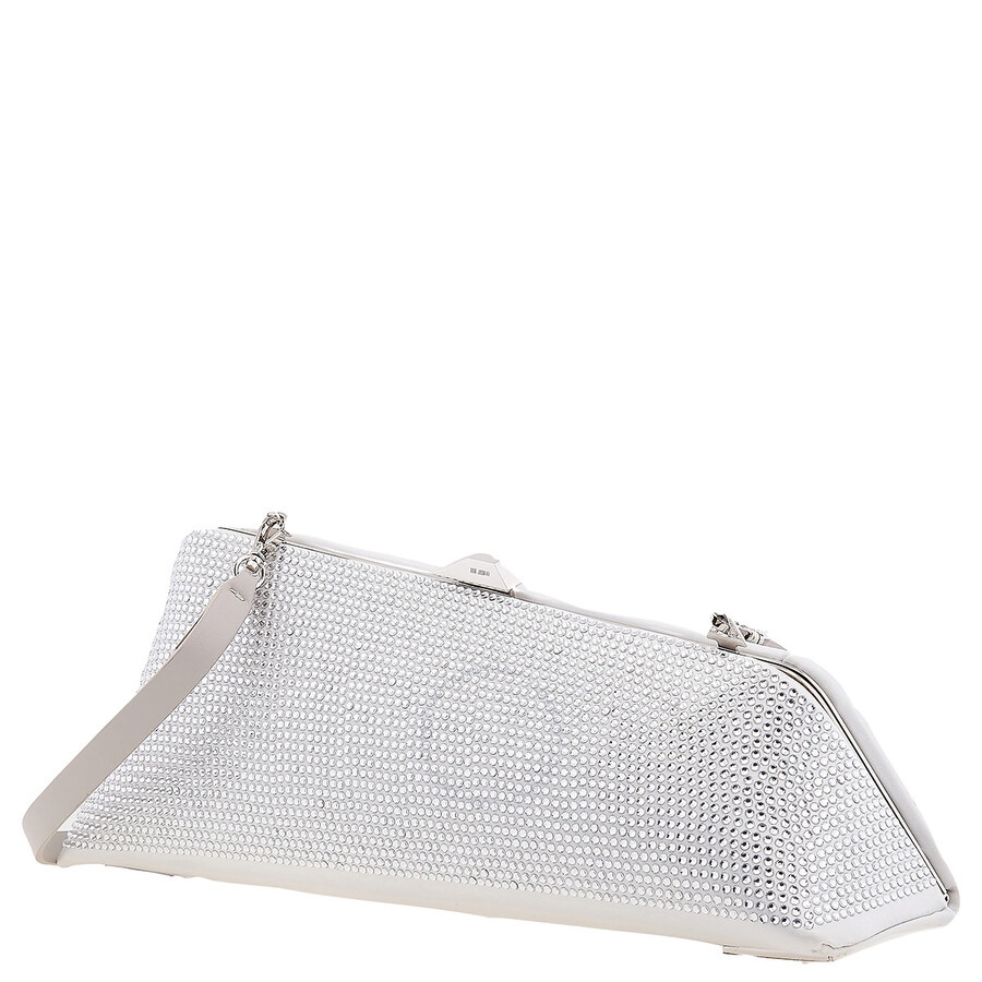 The Attico Silver Glitter Long Night Clutch - 3